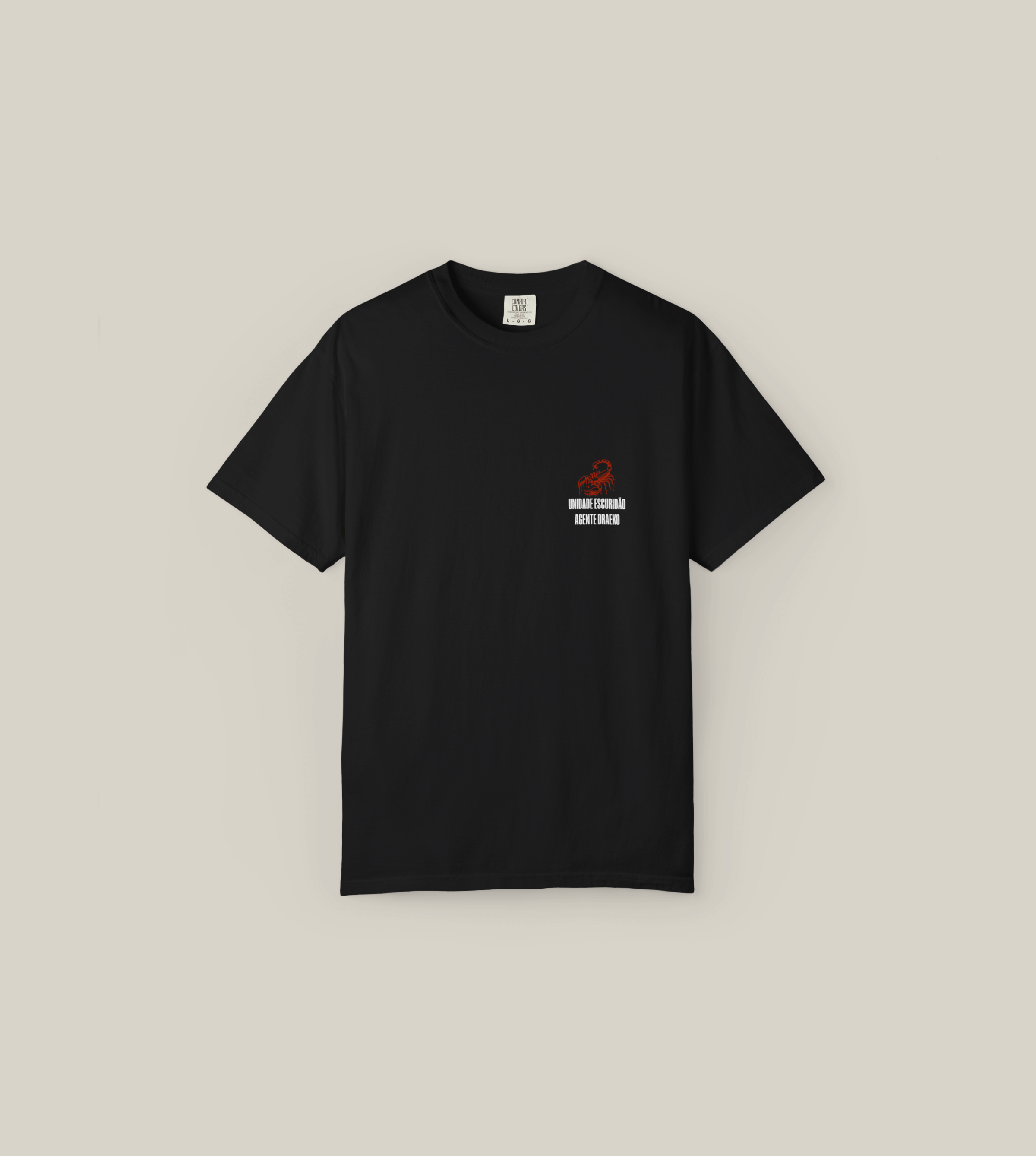 Taily Scorpion Streetwear Graphic T-Shirt in black featuring bold scorpion design and minimal chest logo.