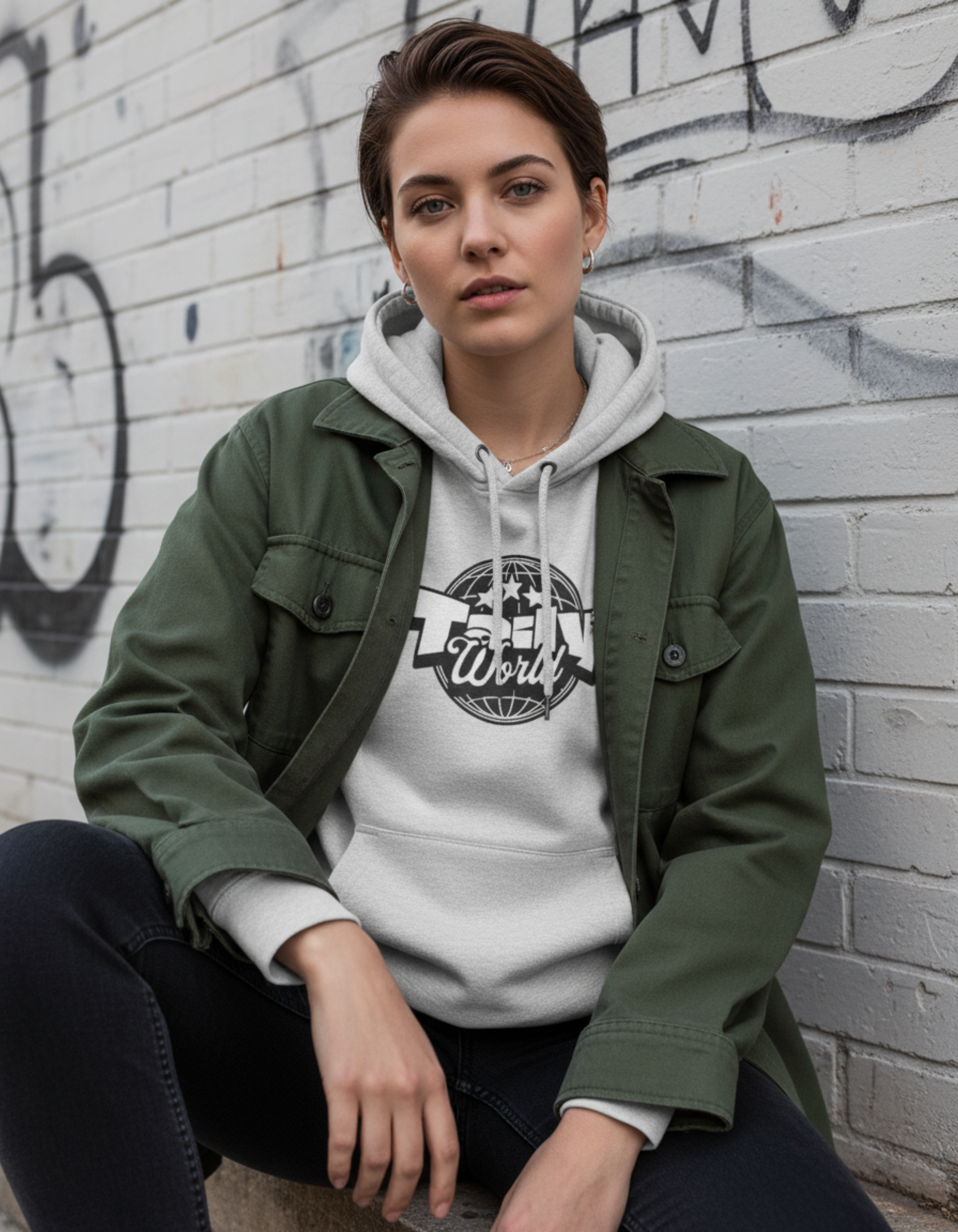 Taily World Graphic Hoodie – Heather Grey | Taily Apparel