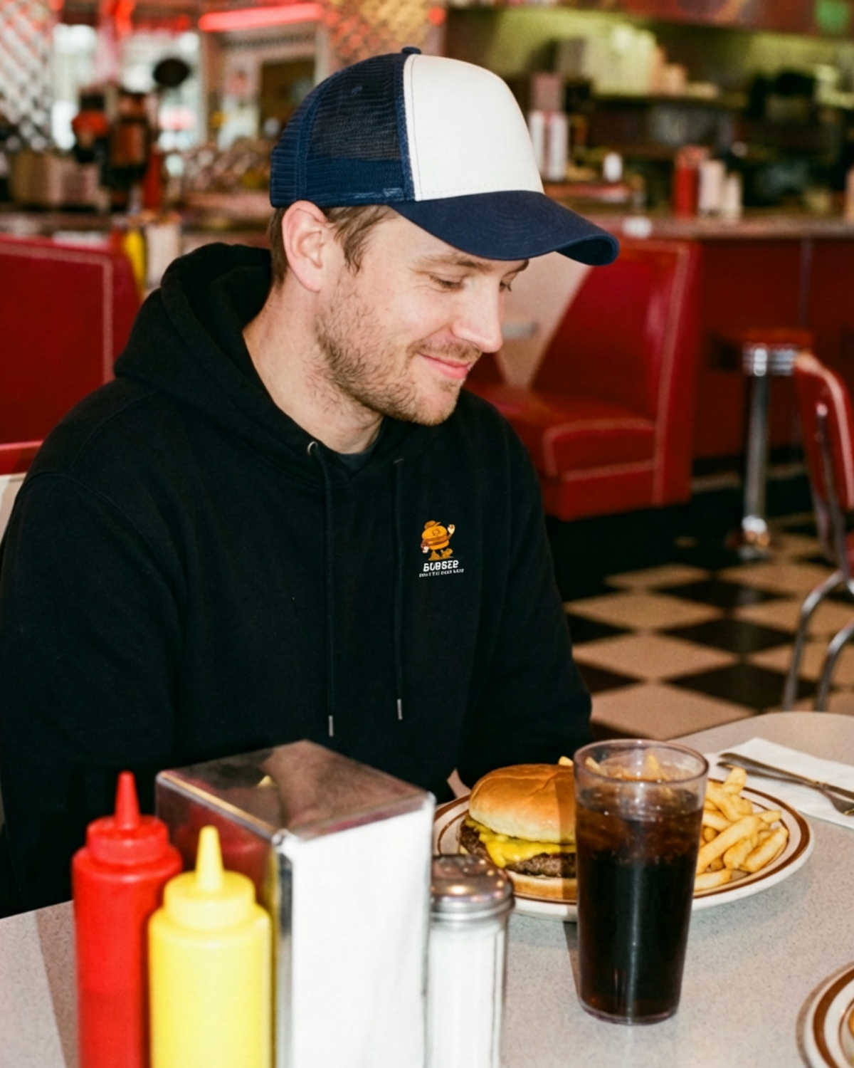 Burger Hoodie – Good Times Service (Black)