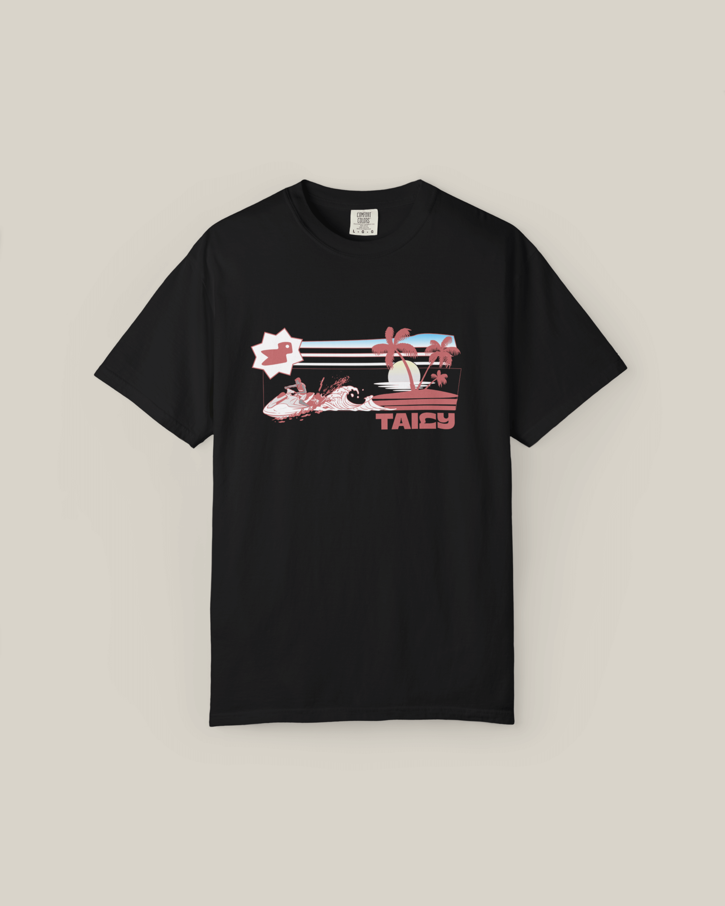 Taily Jet Splash Streetwear Graphic T-Shirt – Black