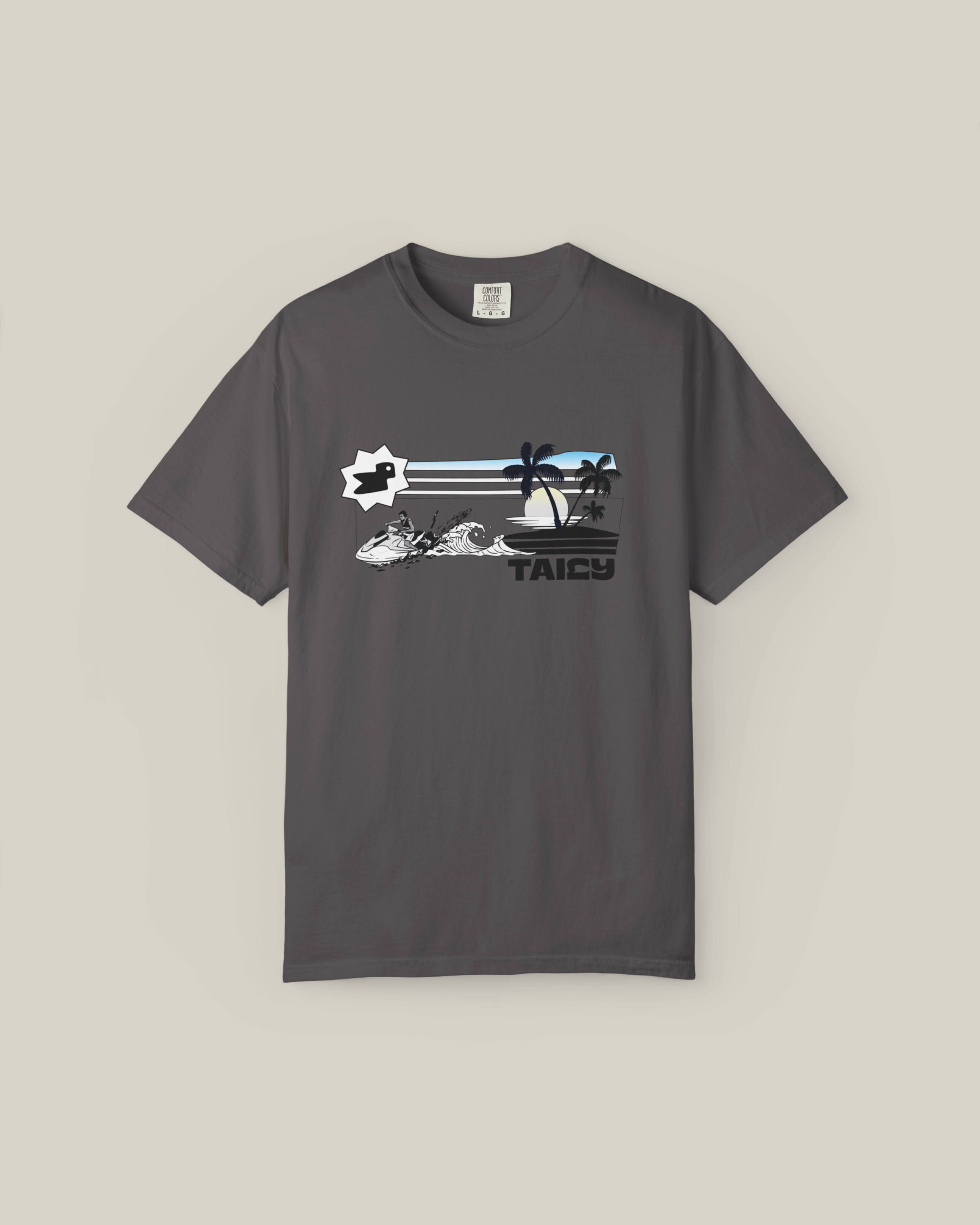 Taily Jet Splash Streetwear Graphic T-Shirt – Graphite