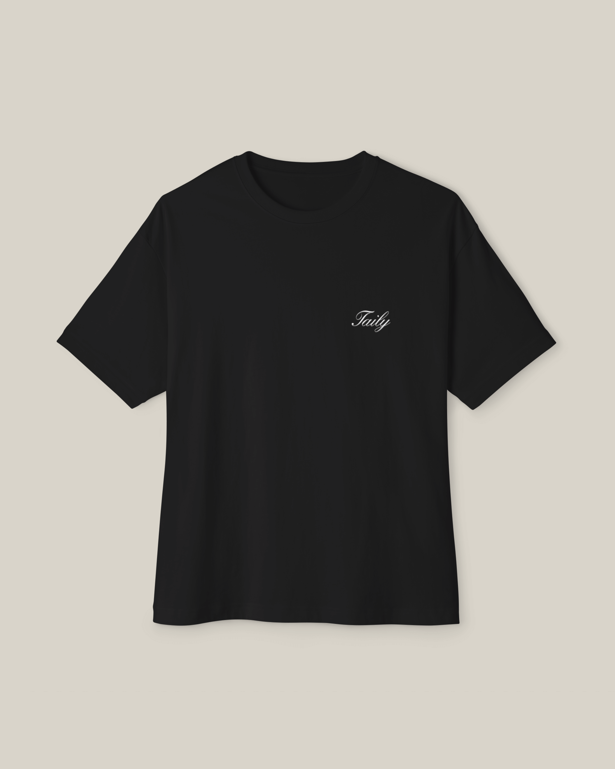 Taily Swiss Alps Vintage Boxy T-Shirt – Black