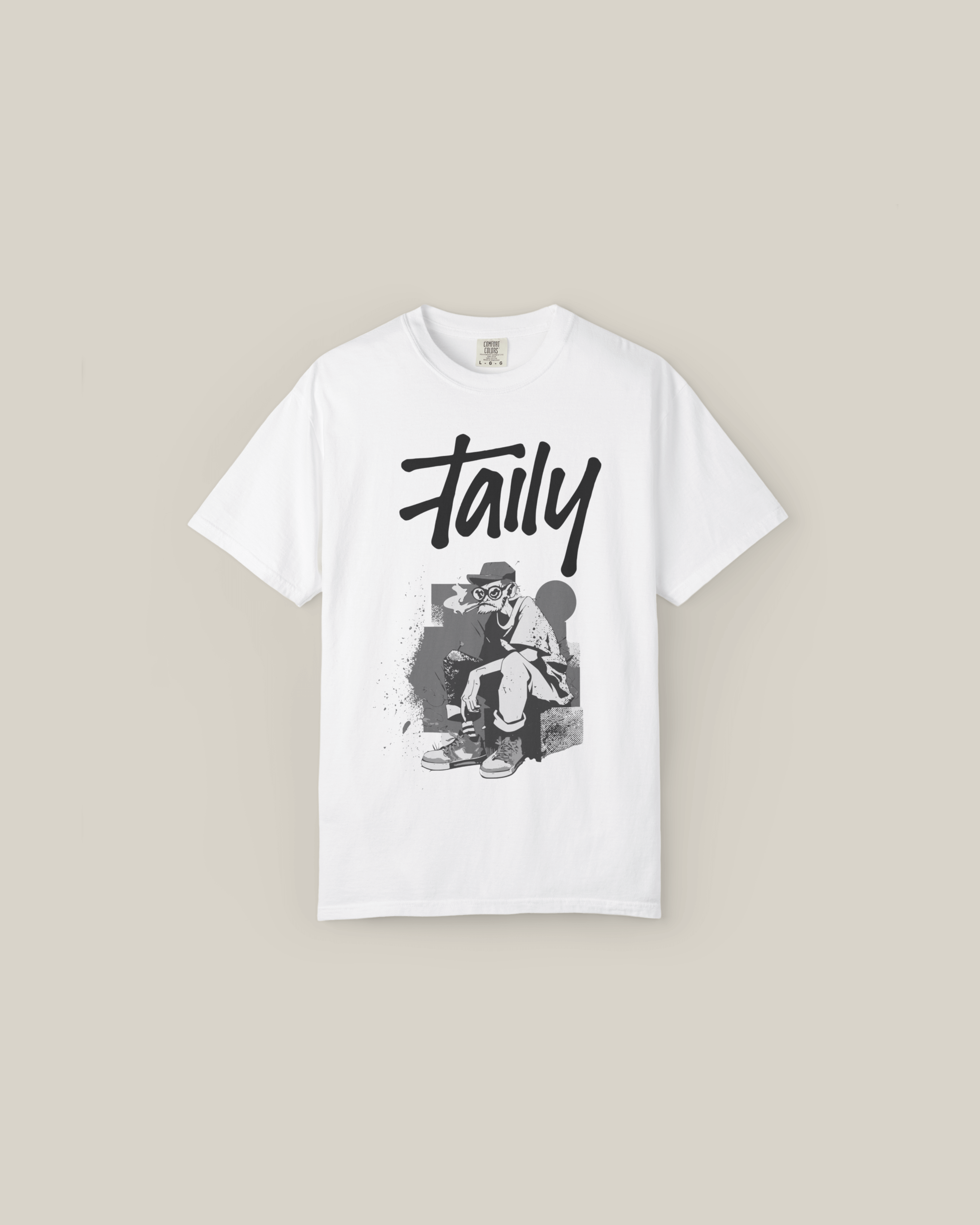 Taily Street Scene Graphic Tee featuring urban character design, perfect for streetwear style and comfort.