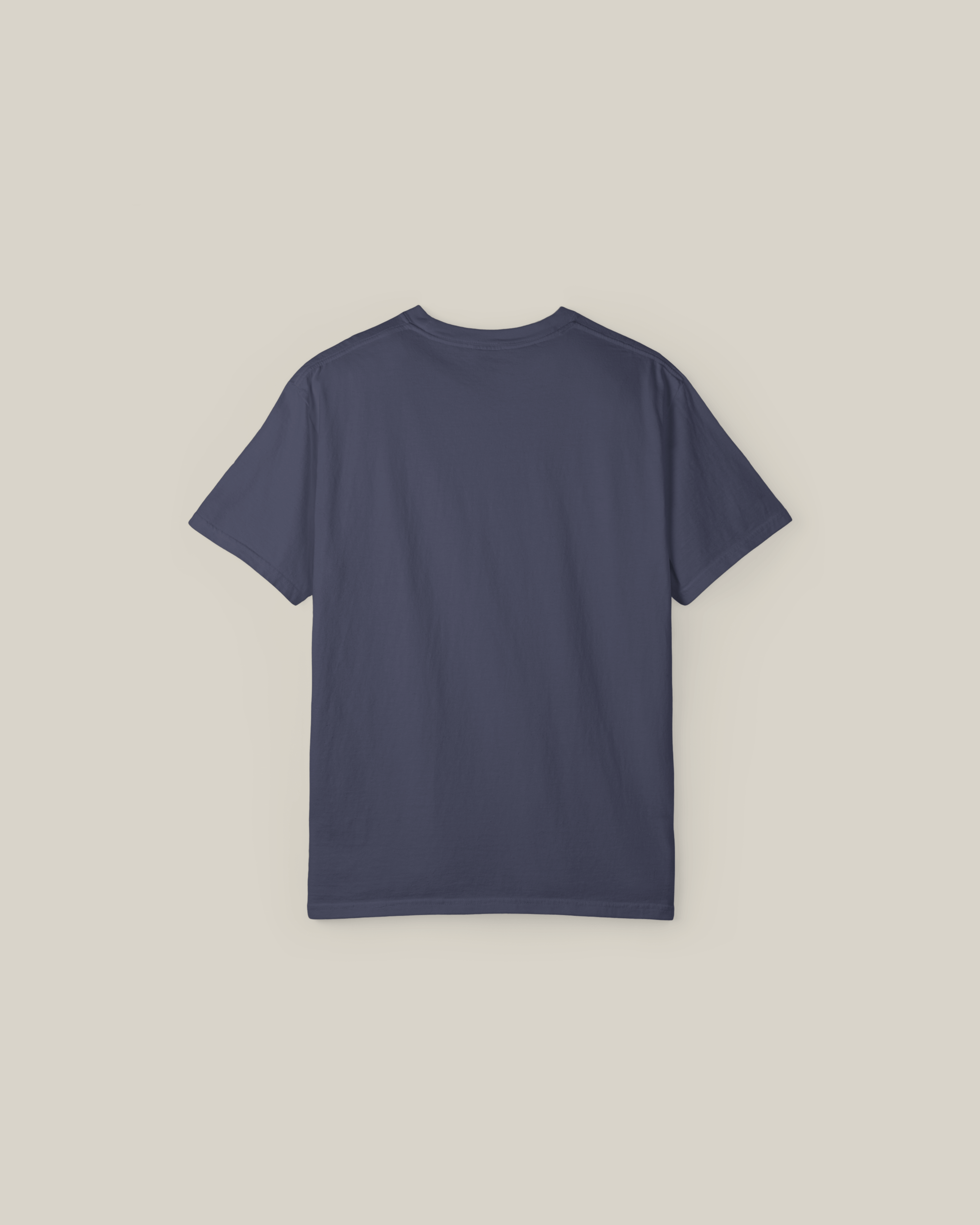 Back view of Taily Street Rebel Graphic Tee in denim, showcasing its regular fit and smooth fabric.