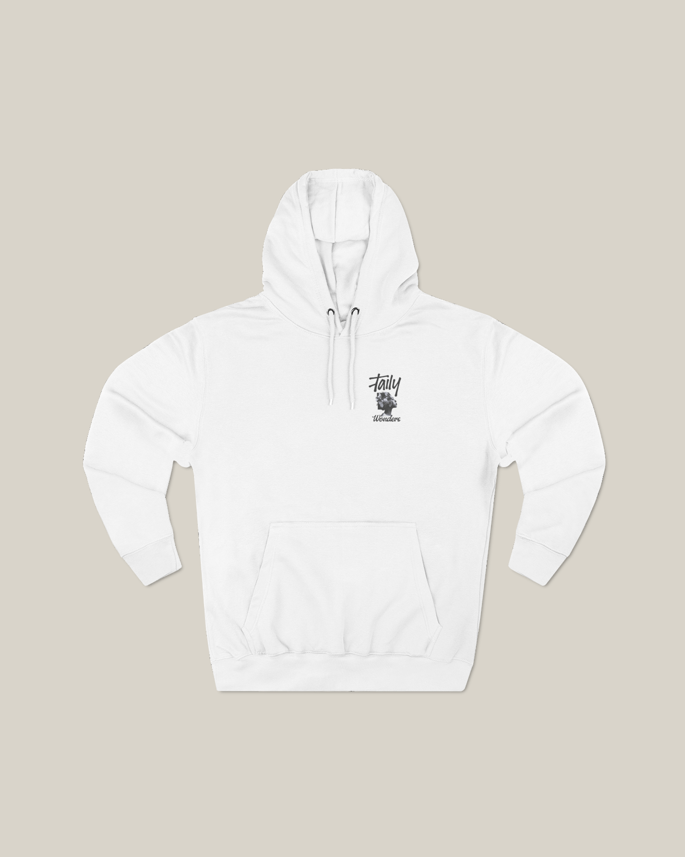 Vintage graphic hoodie in white from Taily Wonders with floral design, ideal for unique streetwear style.
