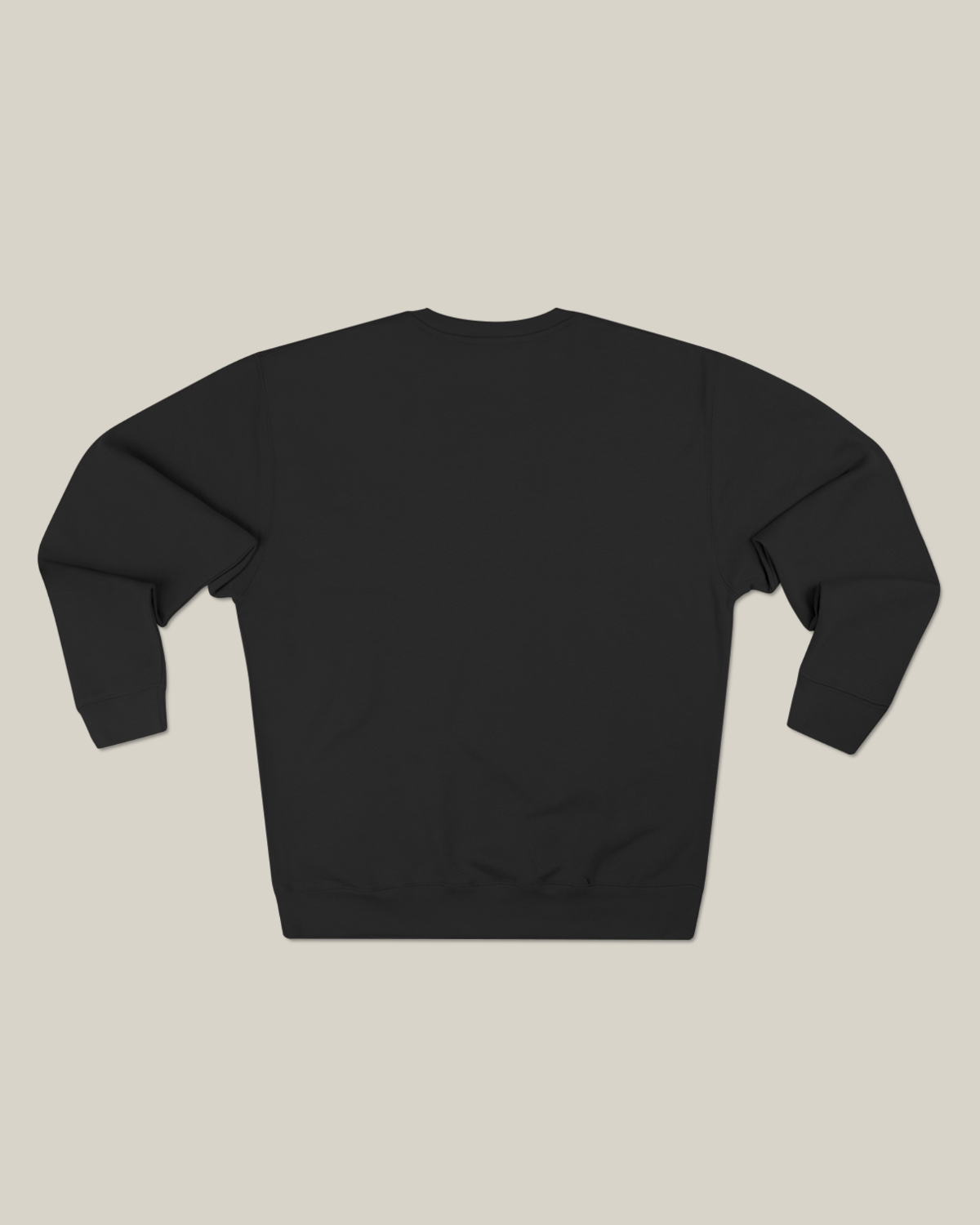 Back view of Taily RBW Club sweatshirt in Black, showcasing a minimalist design with a classic fit.