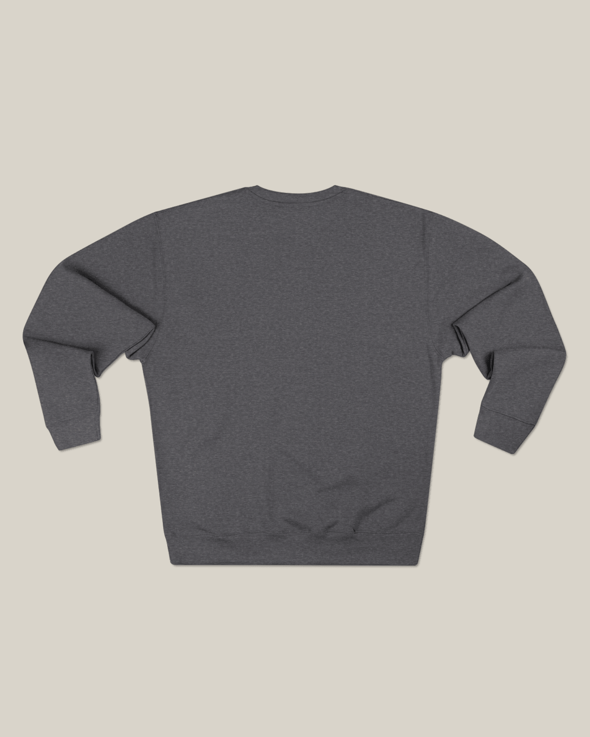 Taily RBW Club Sweatshirt – Charcoal Heather back view with a relaxed fit and ribbed cuffs.
