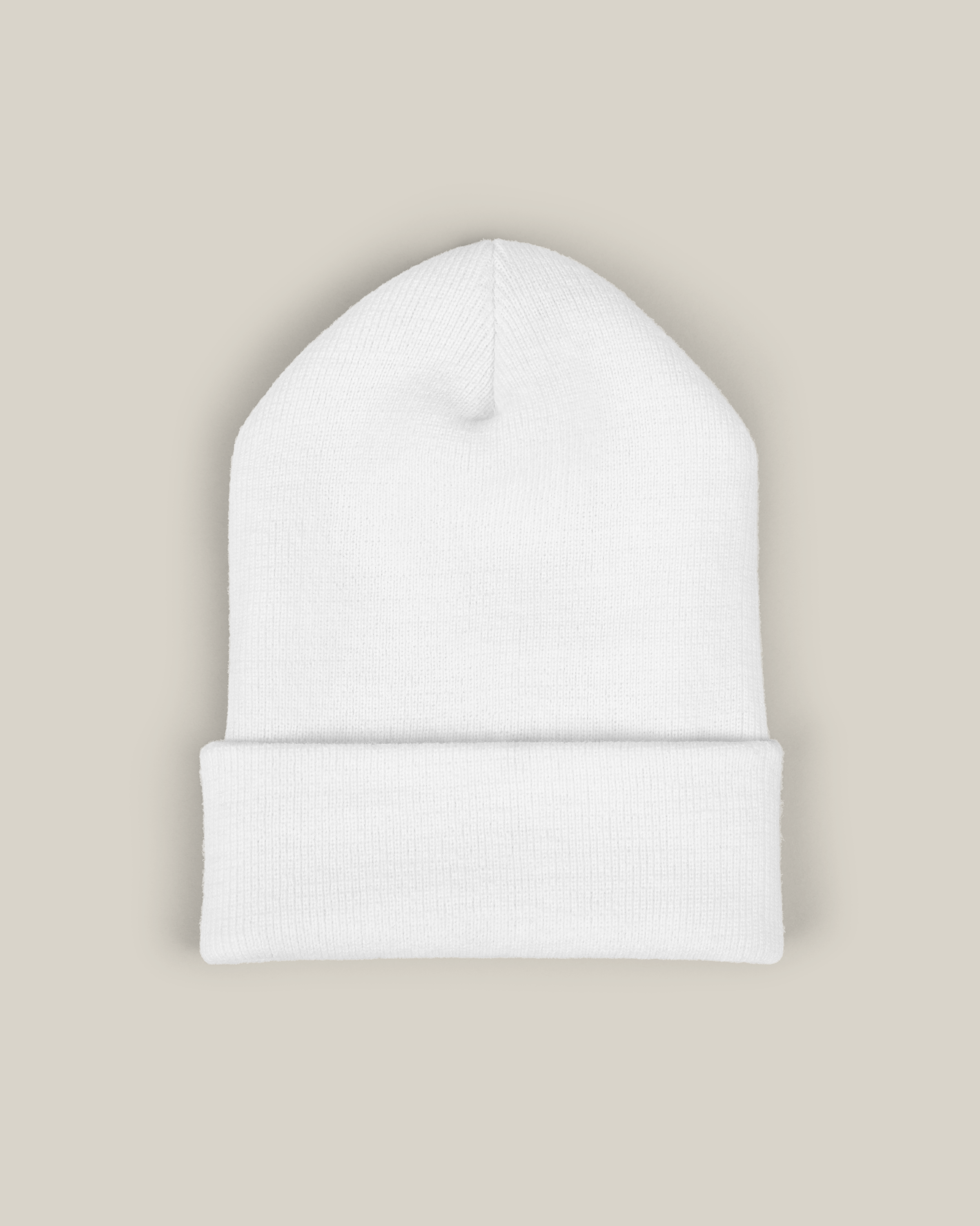 Taily embroidered beanie in classic white with a 12" cuffed silhouette for a winter essential look.