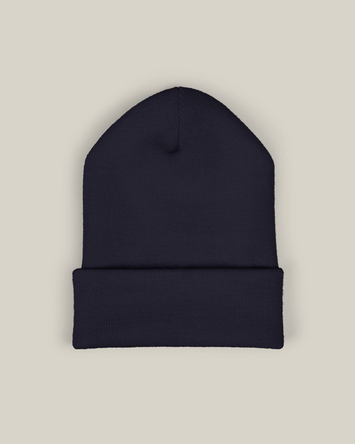 Taily embroidered beanie in Urban Navy Script with a clean streetwear aesthetic.