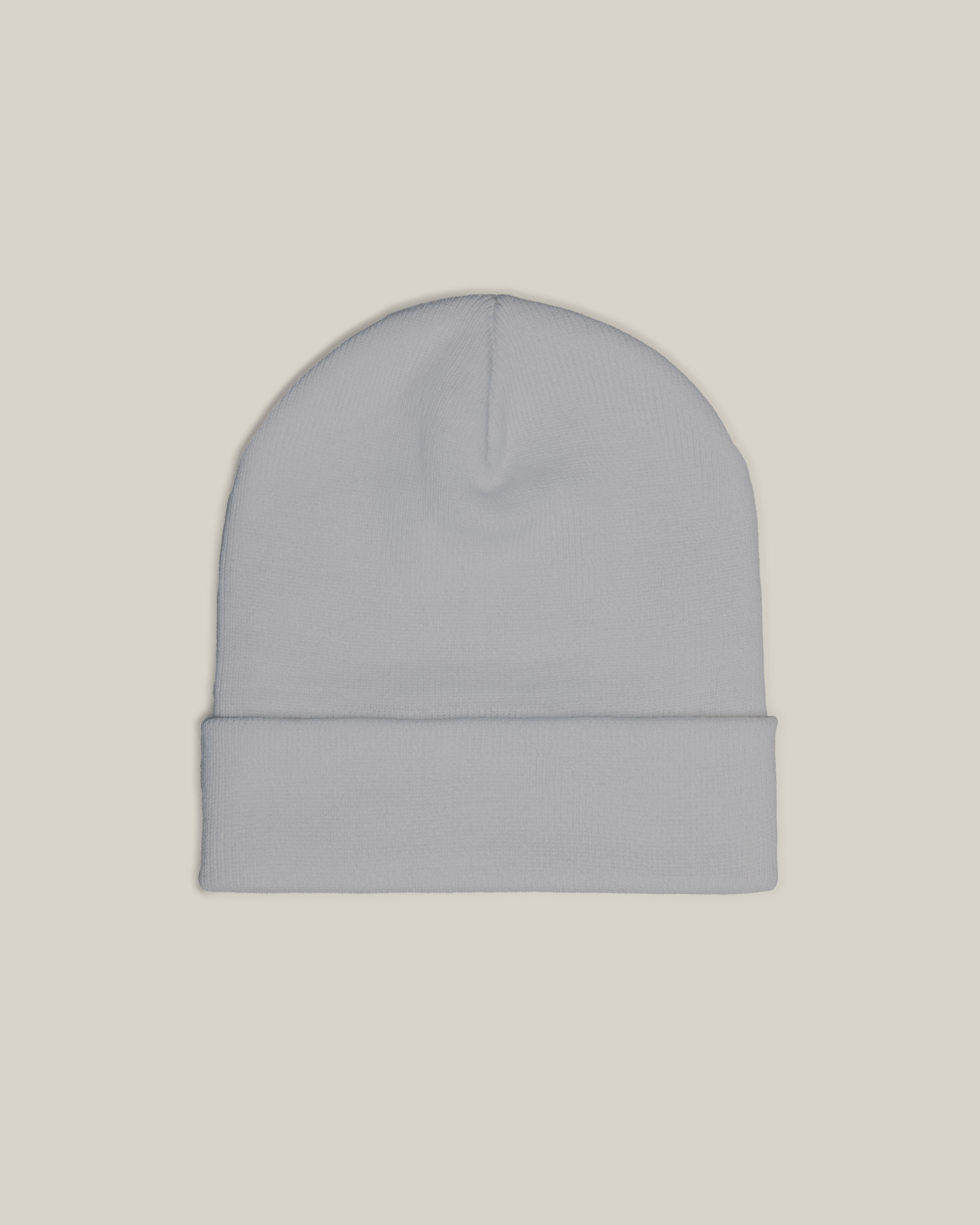 Taily Bird Knit Beanie in gray, featuring minimal embroidery and a breathable cotton-acrylic blend for style and comfort.
