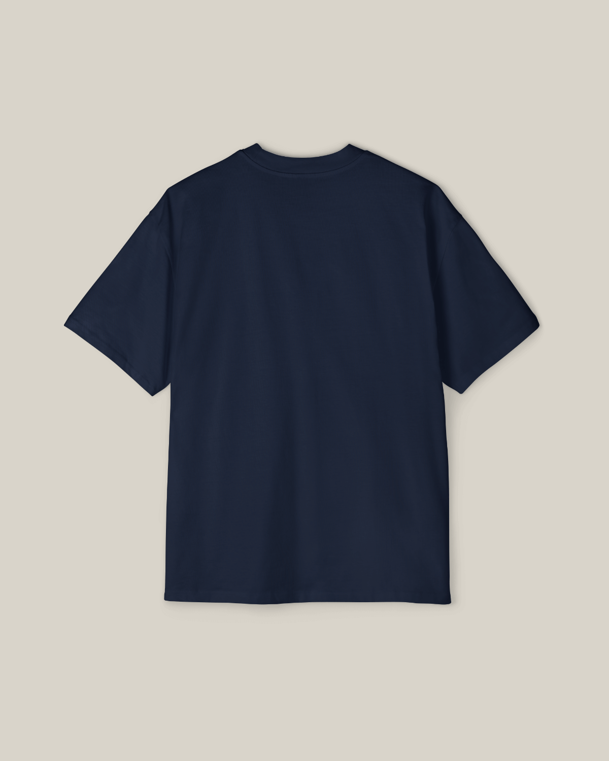 Back view of Taily “Existence” Streetwear Oversized T-Shirt in navy color.