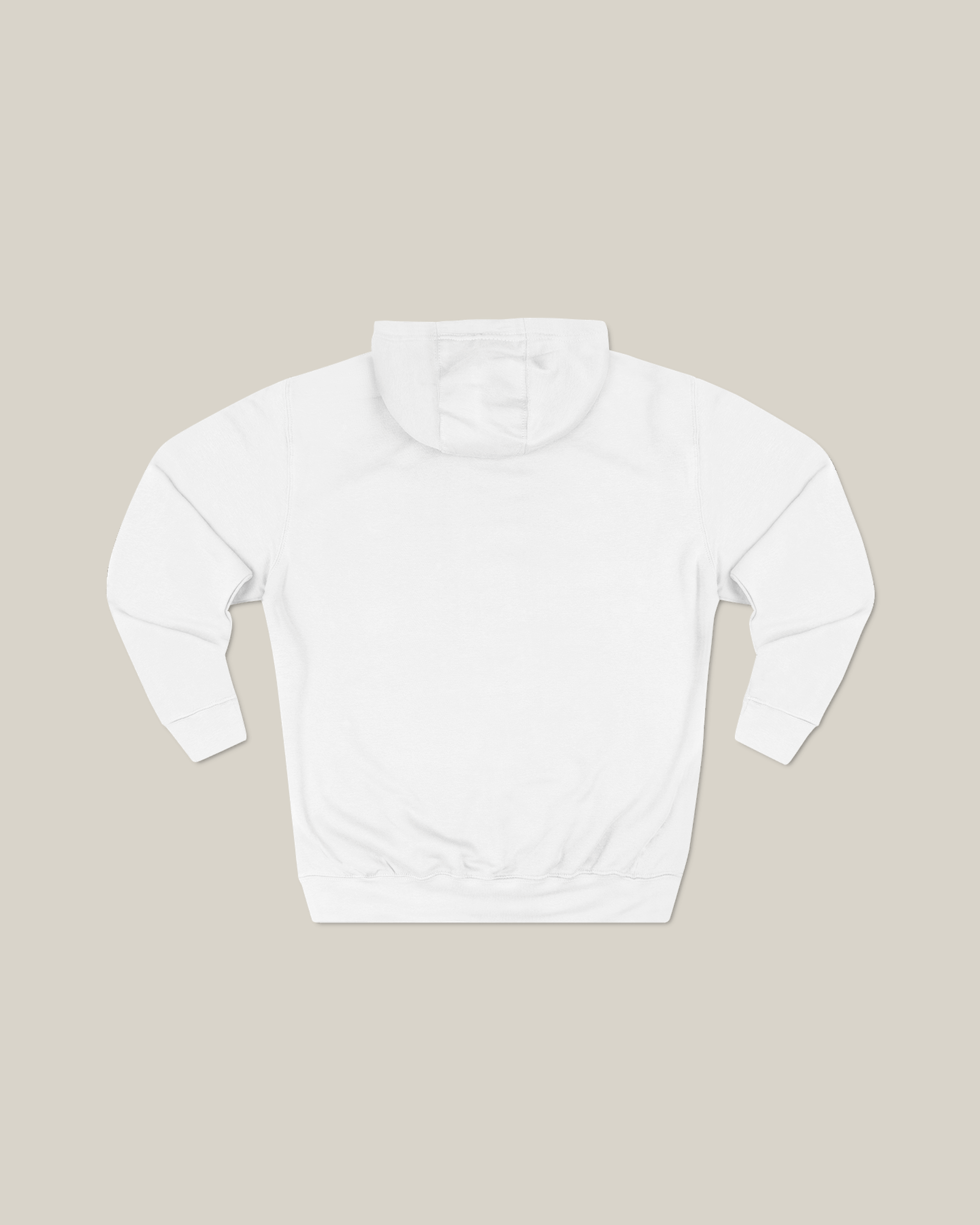 Back view of the Taily World Streetwear Graphic Hoodie in white, showcasing the comfortable fleece material.