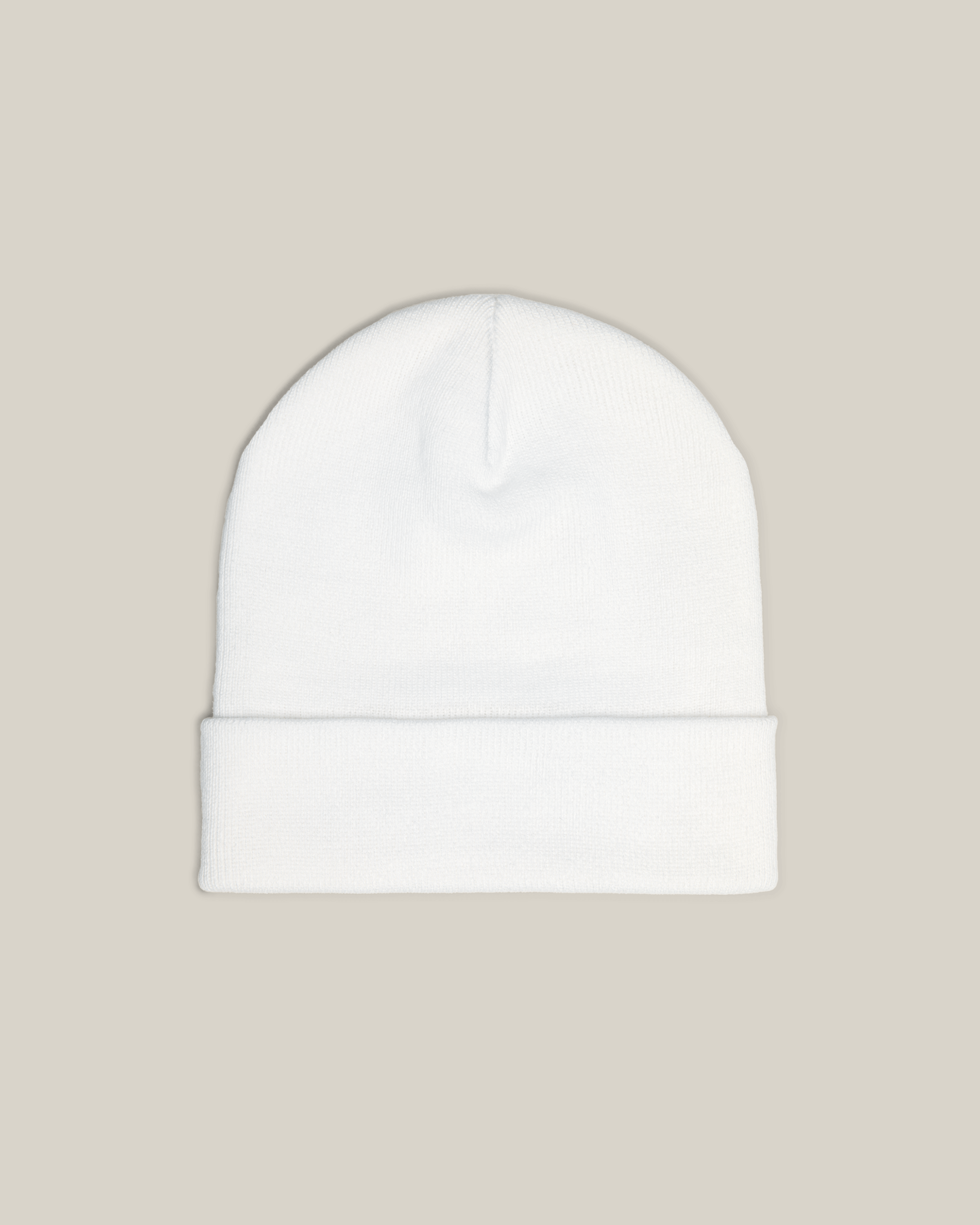 Taily Bird Knit Beanie in white, made of breathable cotton-acrylic blend for comfort and style.