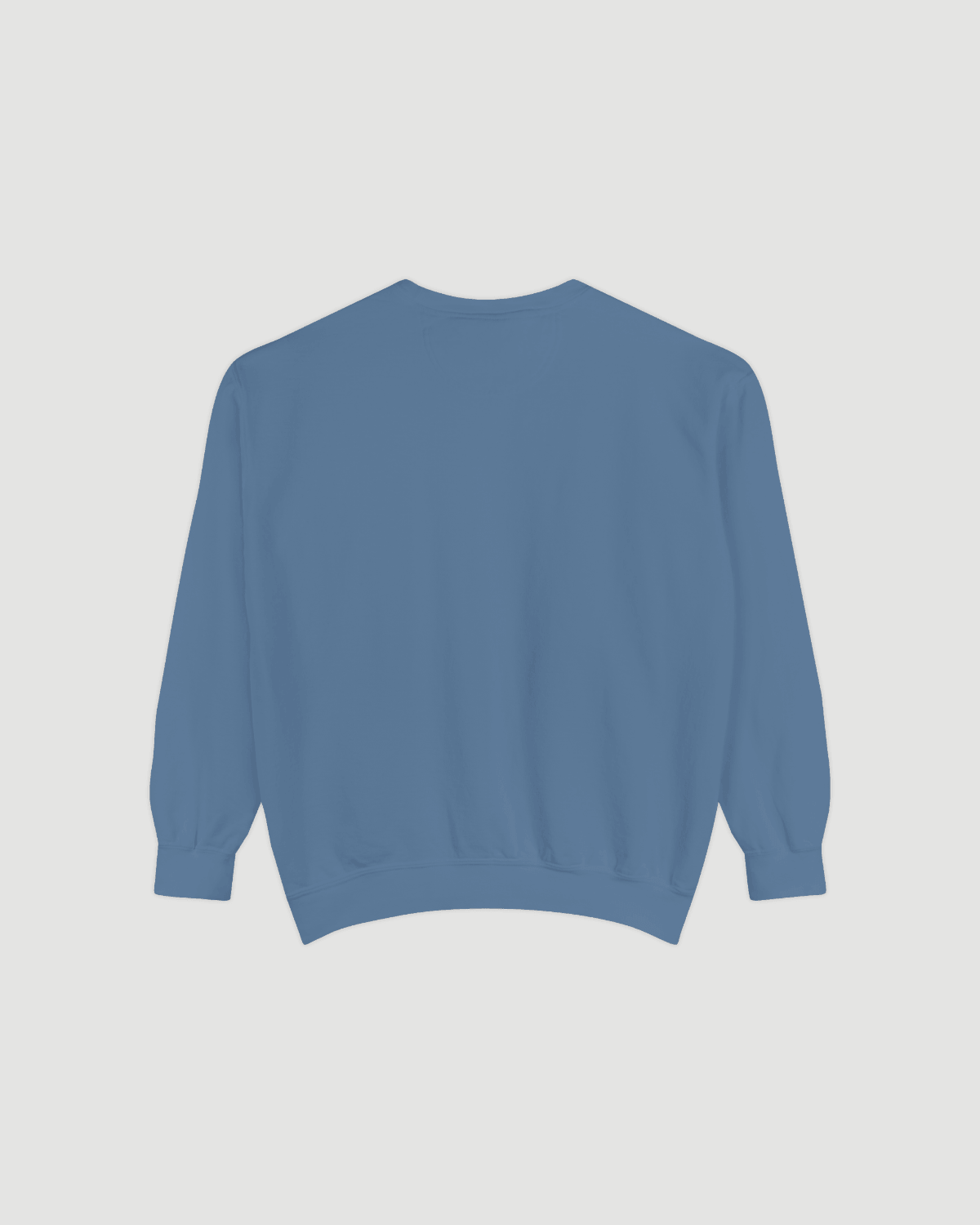Back view of the Good Fries Only Sweatshirt – Taily Diner (Blue Jean) in a soft cotton-blend fleece.
