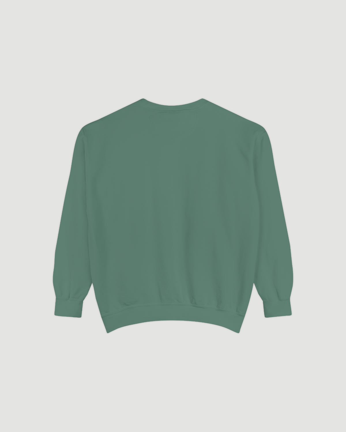Good Fries Only Sweatshirt in light green from the back, featuring a comfortable fit and casual style.