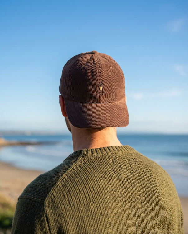 Embroidered Corduroy Cap – Vintage Milkshake Club (Dark Brown)