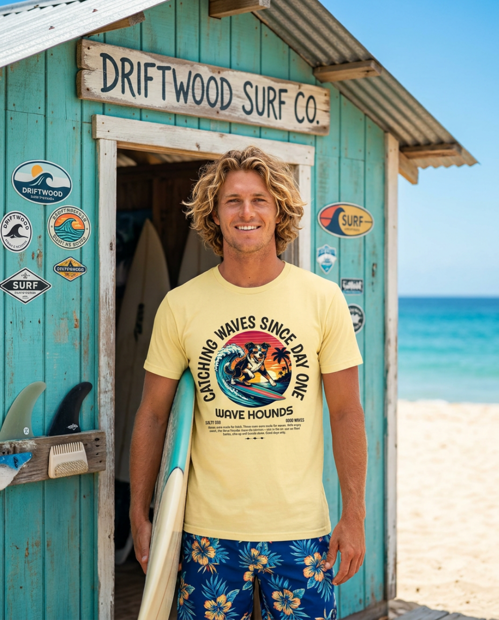 Wave Hounds Surf Tee – Banana