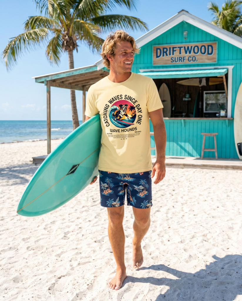 Wave Hounds Surf Tee – Banana