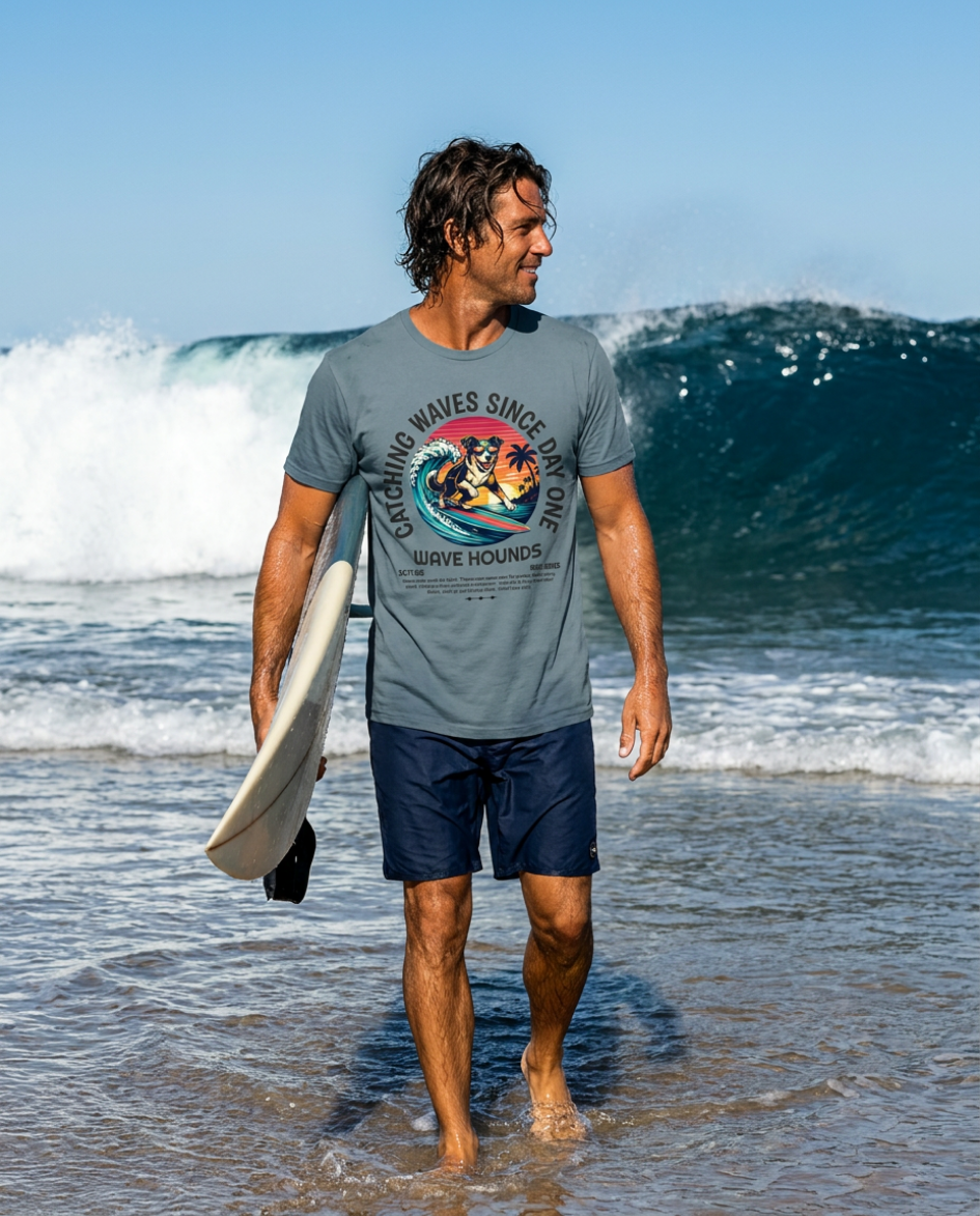 Wave Hounds Surf Tee – Ice Blue