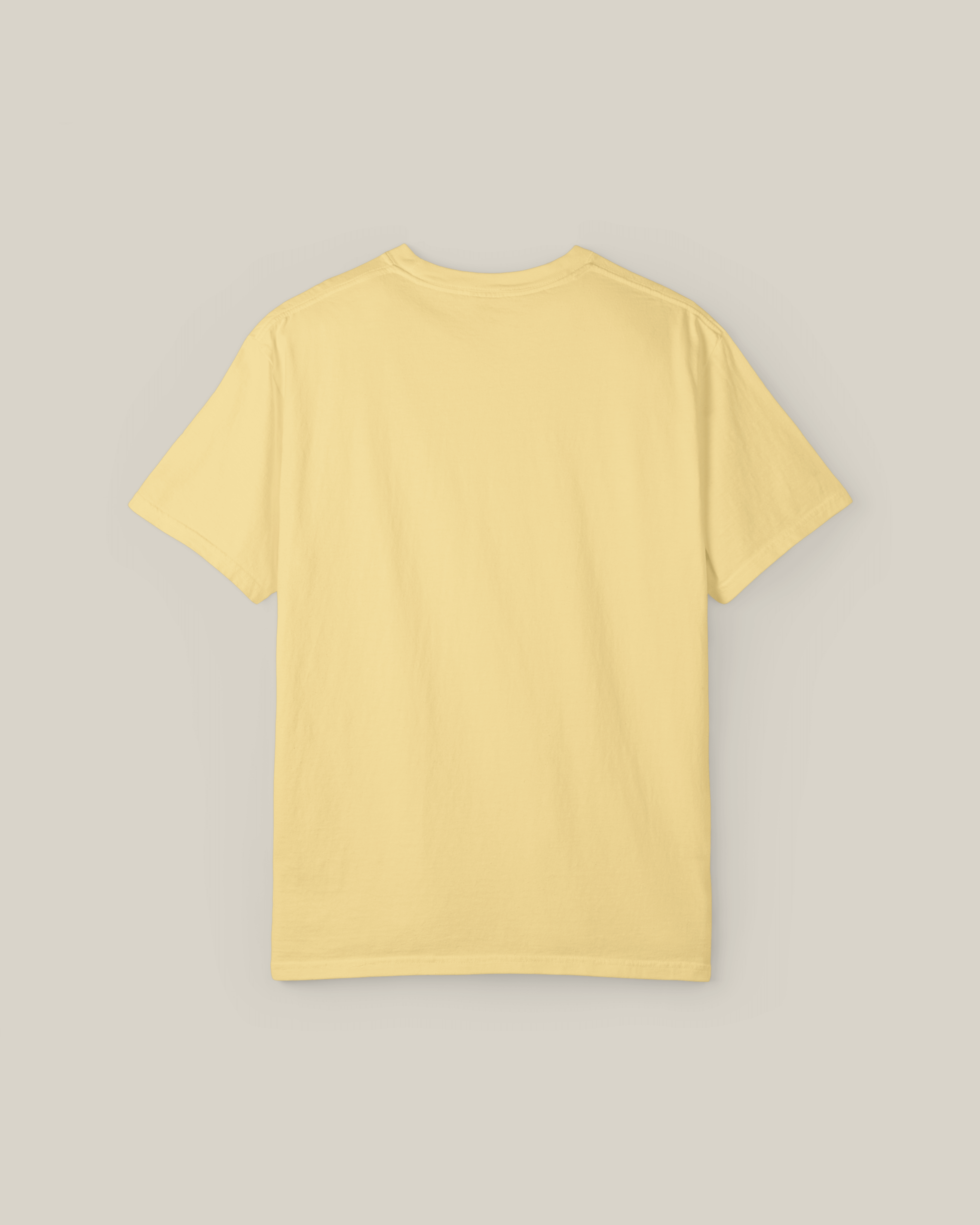 Back view of Taily Street Rebel graphic tee in butter, featuring a casual regular fit for streetwear graphic t-shirt style.