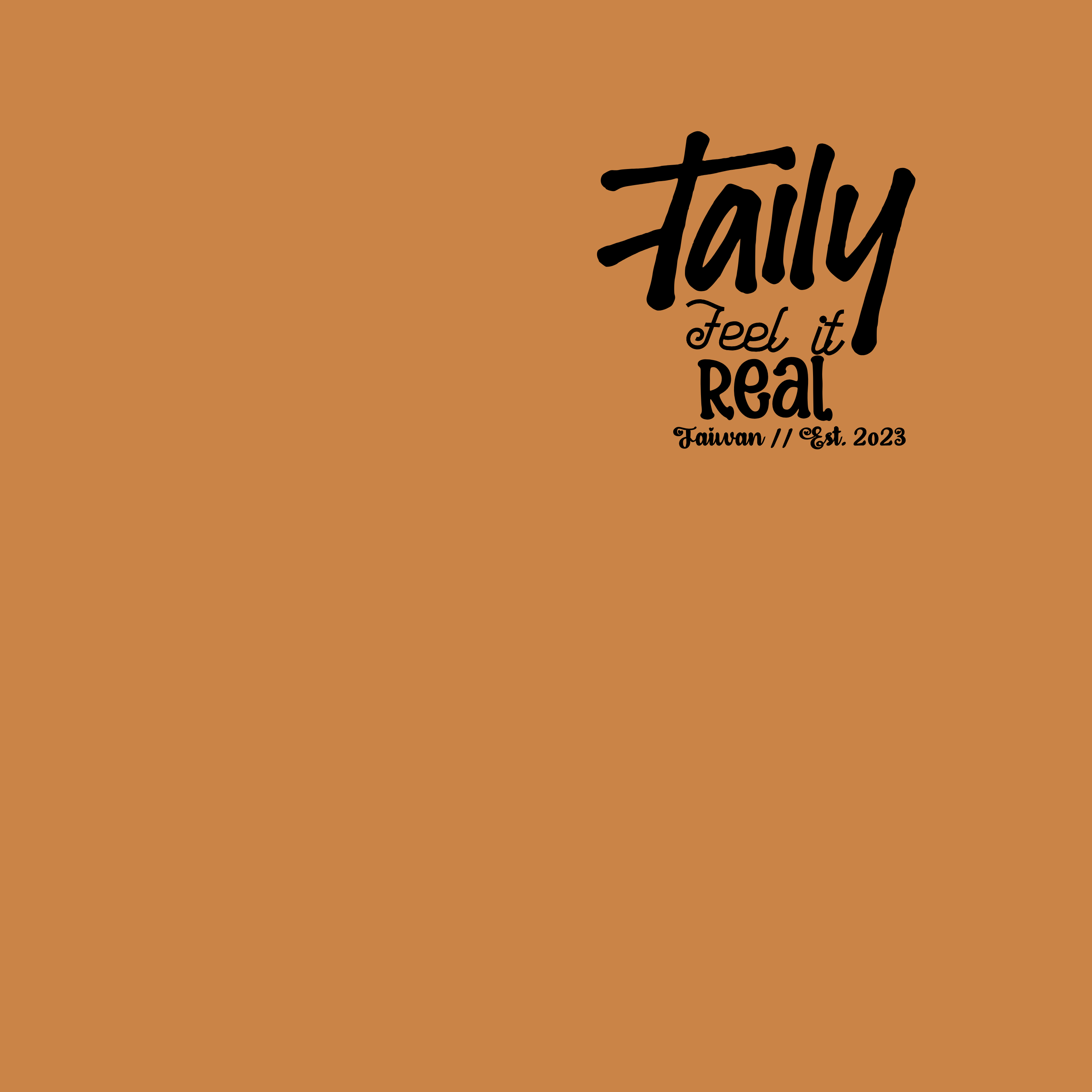 Taily Feel It Real Boxy Tee in toast with logo and text design, perfect for streetwear style.