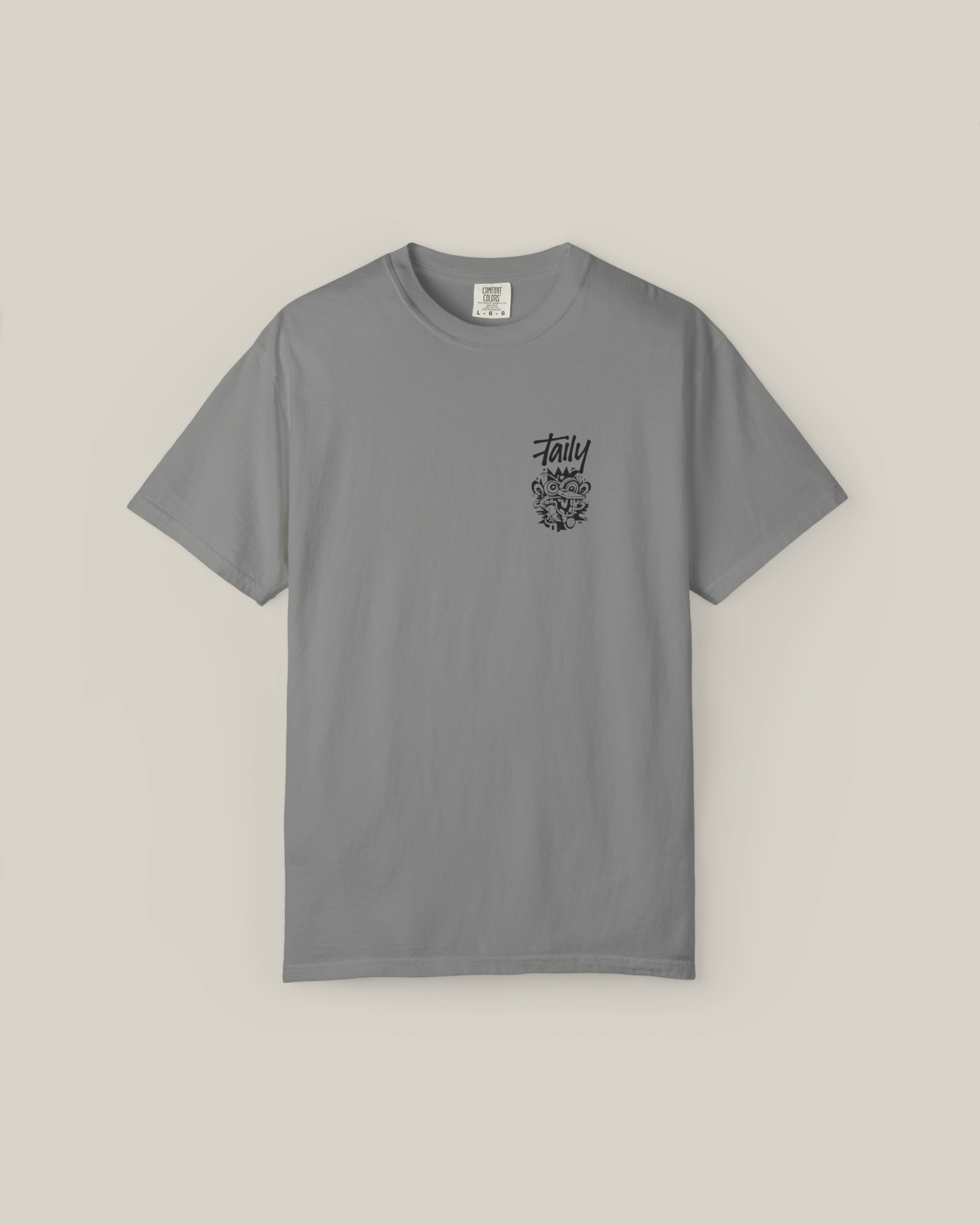 Taily Totem Power T-shirt in granite, a stylish streetwear graphic t-shirt with chest logo and unique totem design.