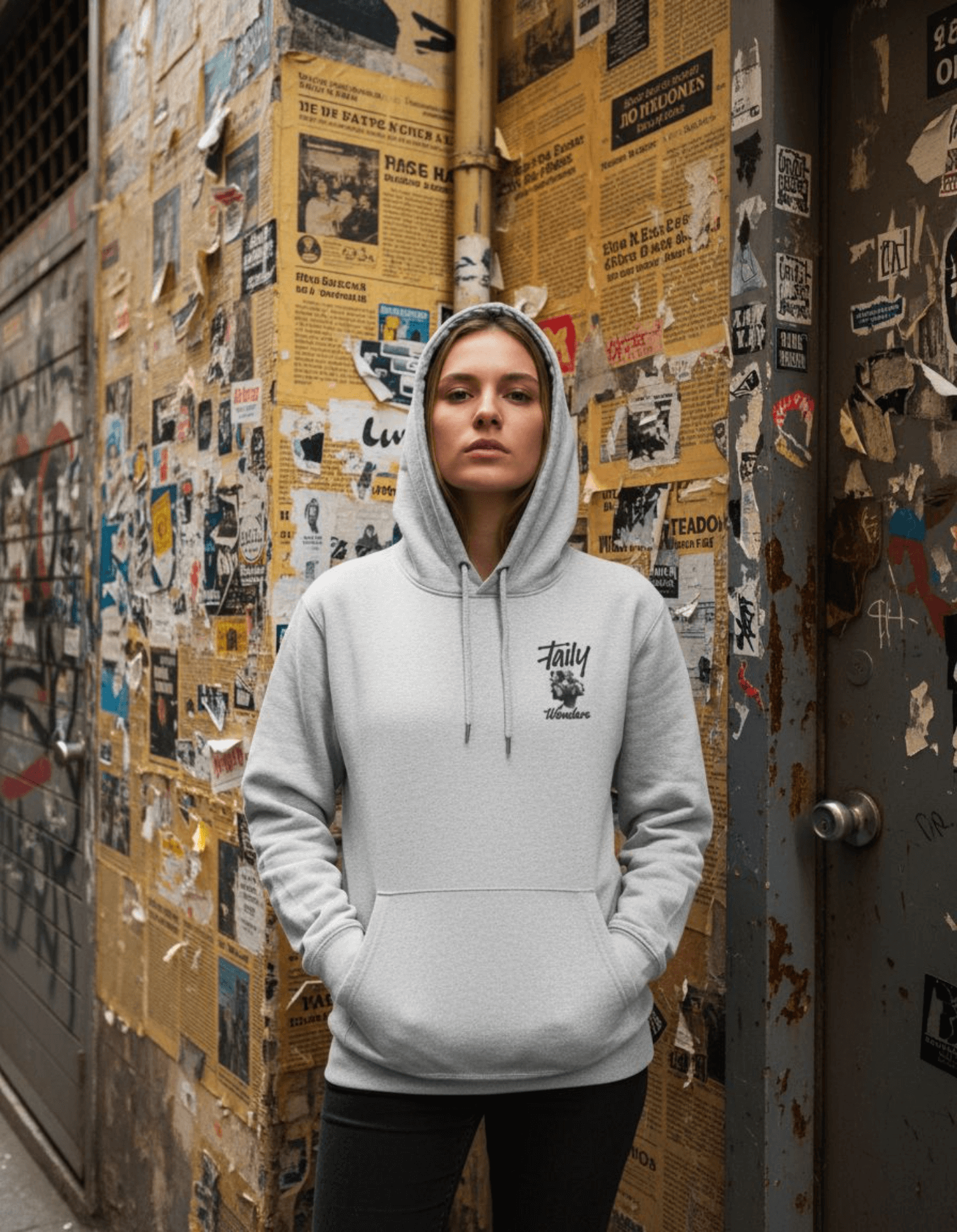 Taily Wonders Vintage Graphic Hoodie – Grey