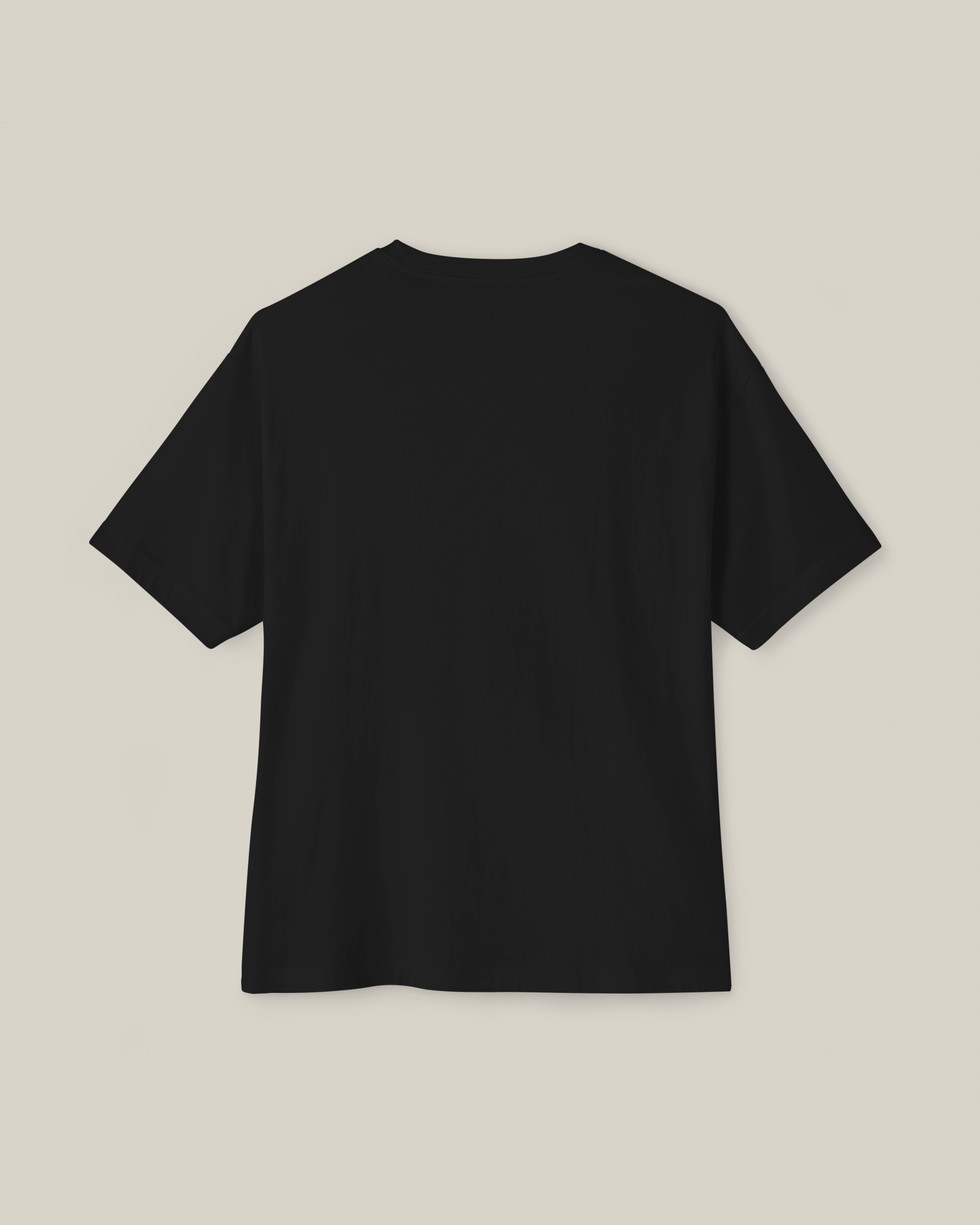 Back view of the Taily Bird Club Streetwear Boxy T-Shirt in black, showcasing its modern boxy fit and sleek design.