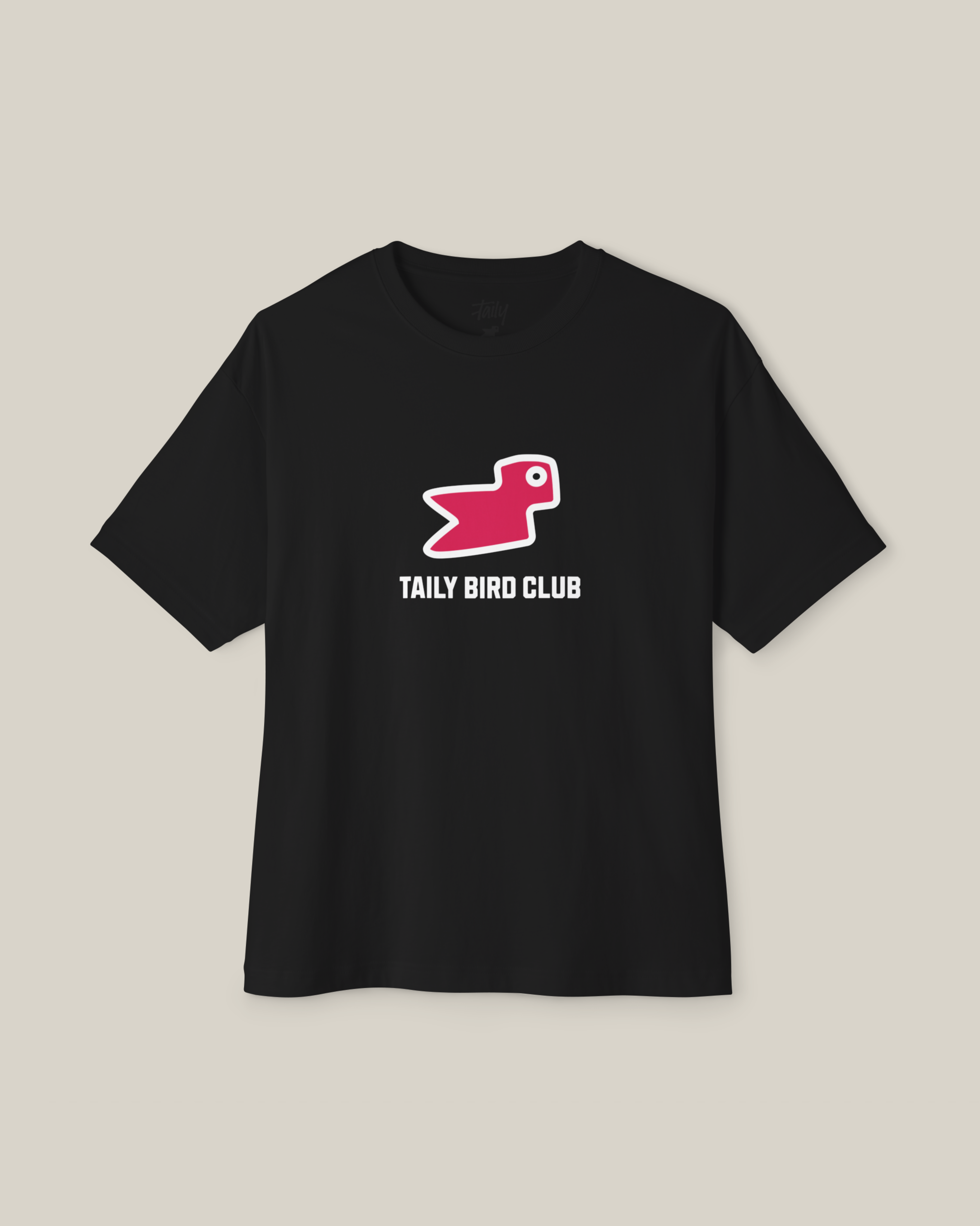 Bird Club Boxy T‑Shirt Black/Pink | Taily Apparel Streetwear