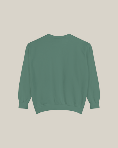 Back view of the Taily Diner Burger Time sweatshirt in light green color.