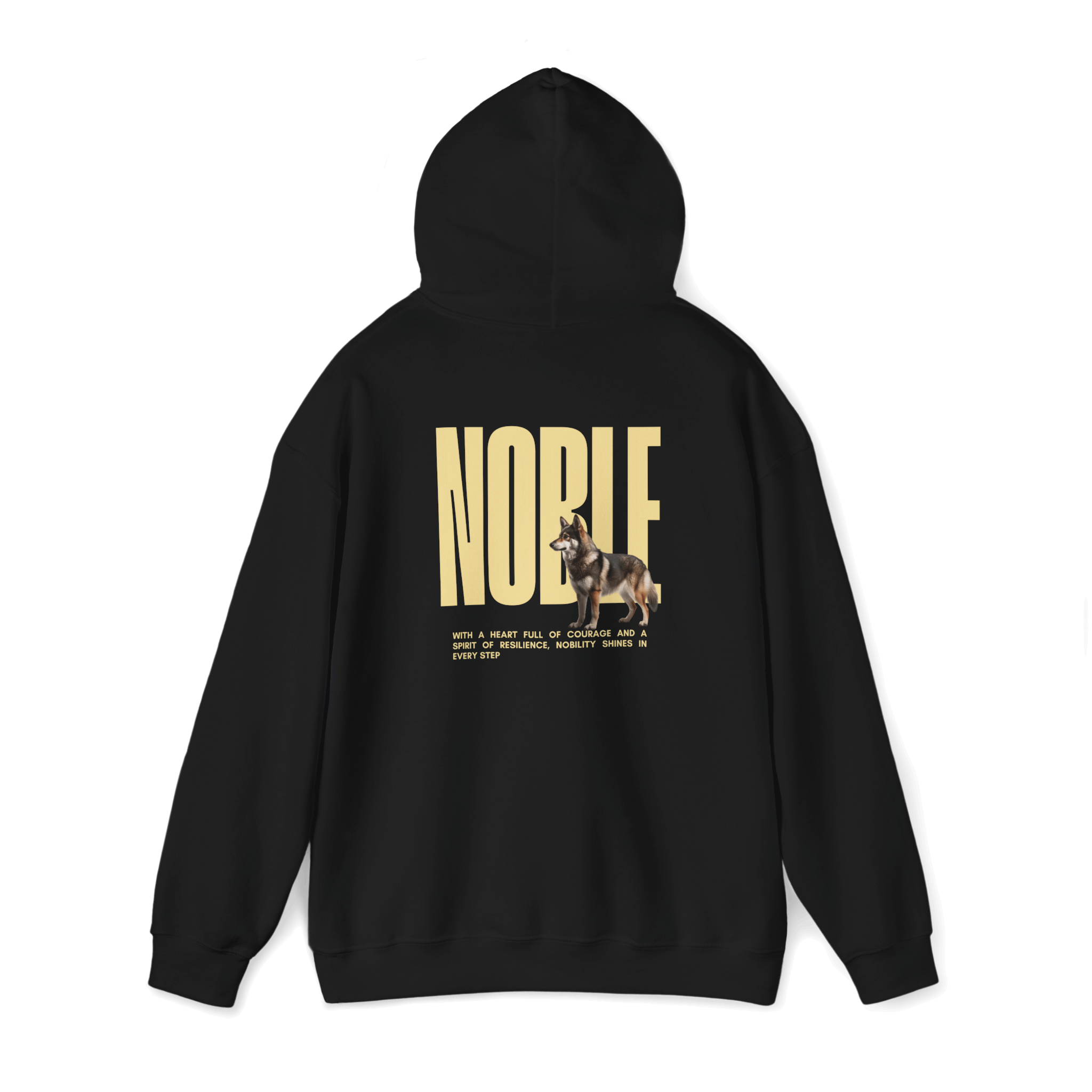 Black hoodie featuring 