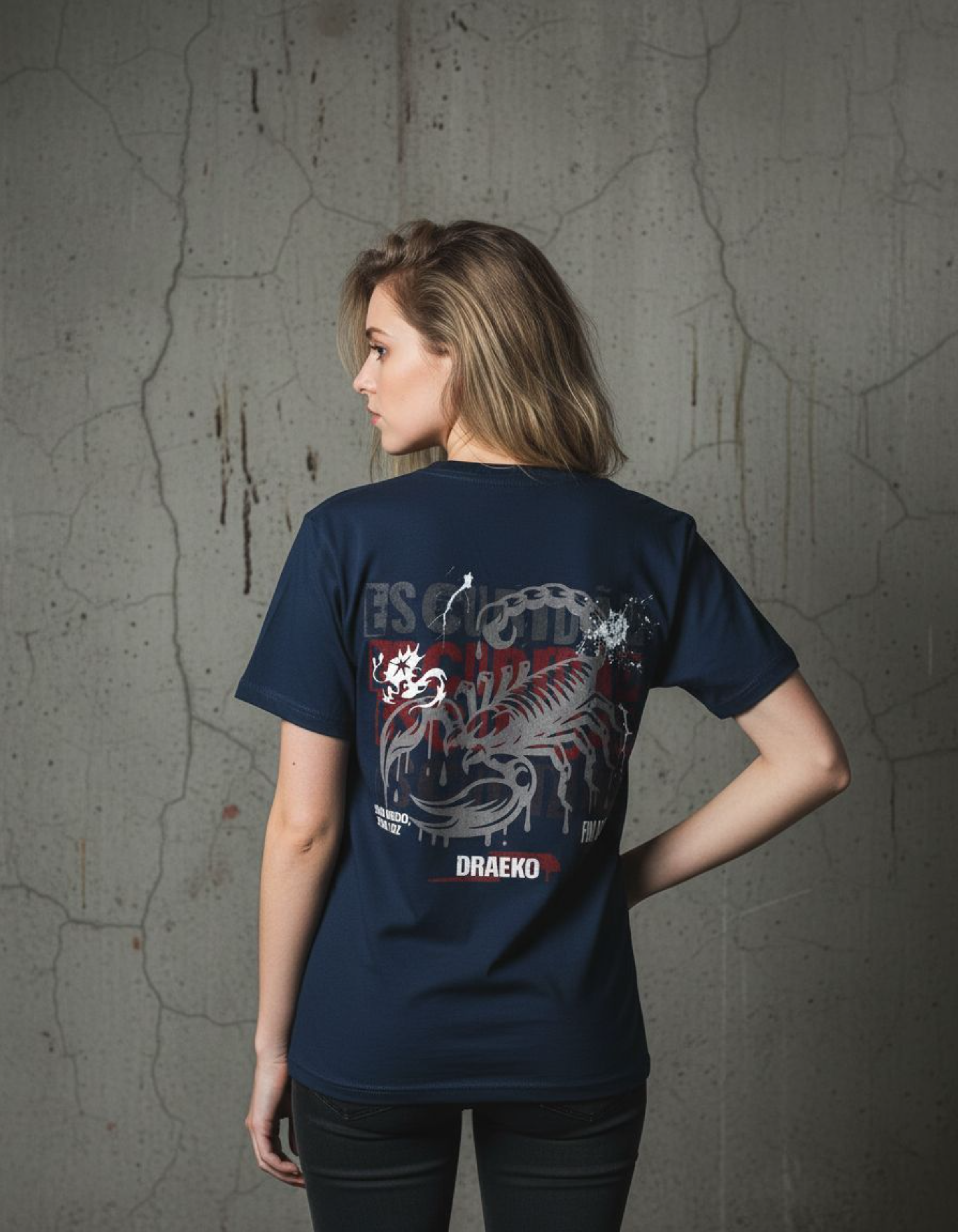 Taily Scorpion Streetwear Graphic T-Shirt – Navy