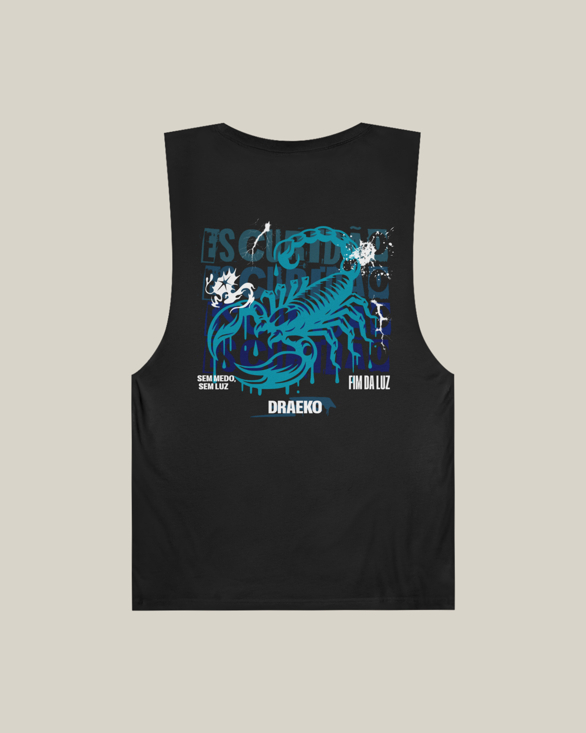 Taily Scorpion Graphic Tank Top – Black Blue Print