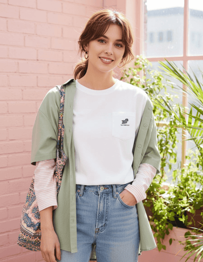 Bird Club Pocket T‑Shirt White | Taily Apparel Streetwear