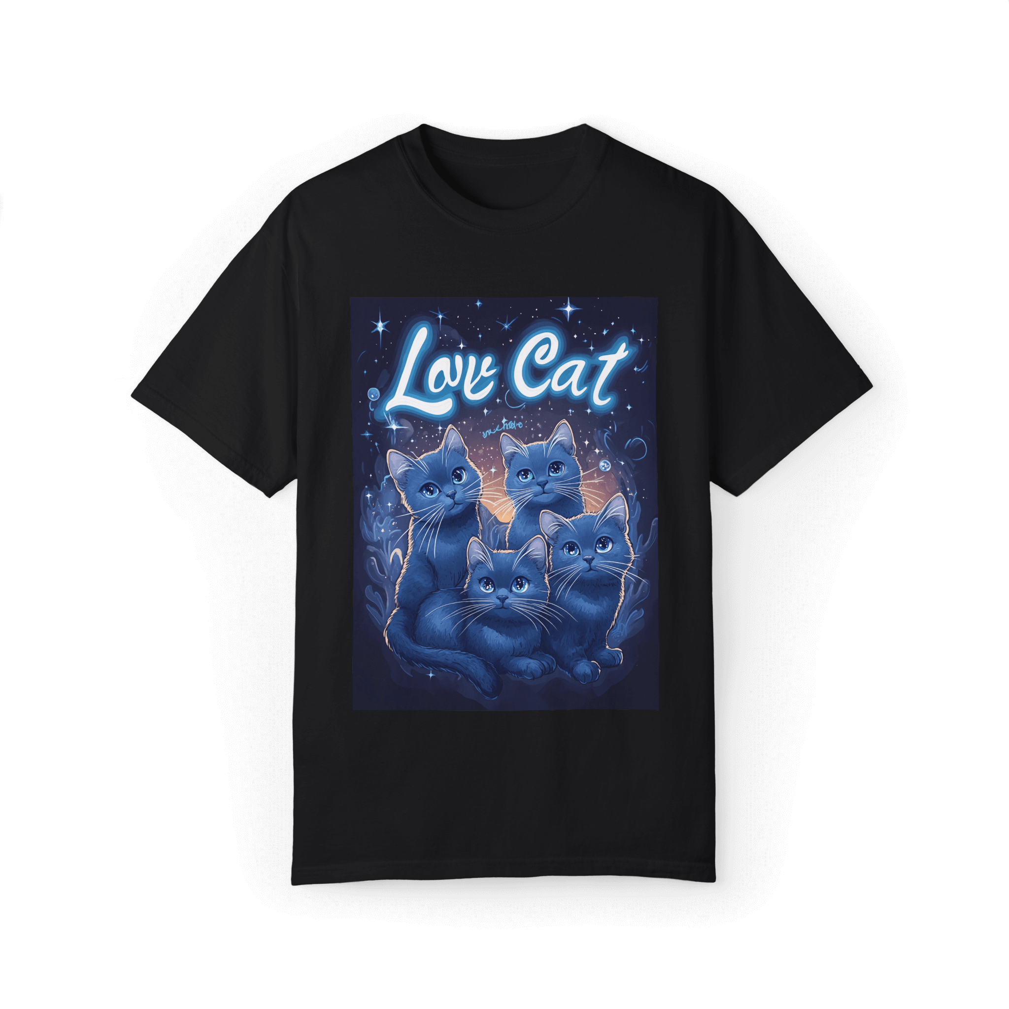 Love Cats T-shirt - British Shorthair Celestial Design