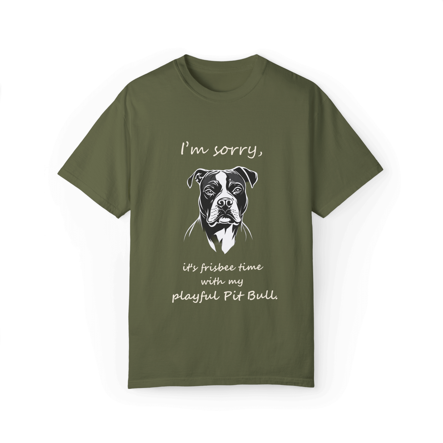 Playful Pit Bull T-shirt - Frisbee Time Fun