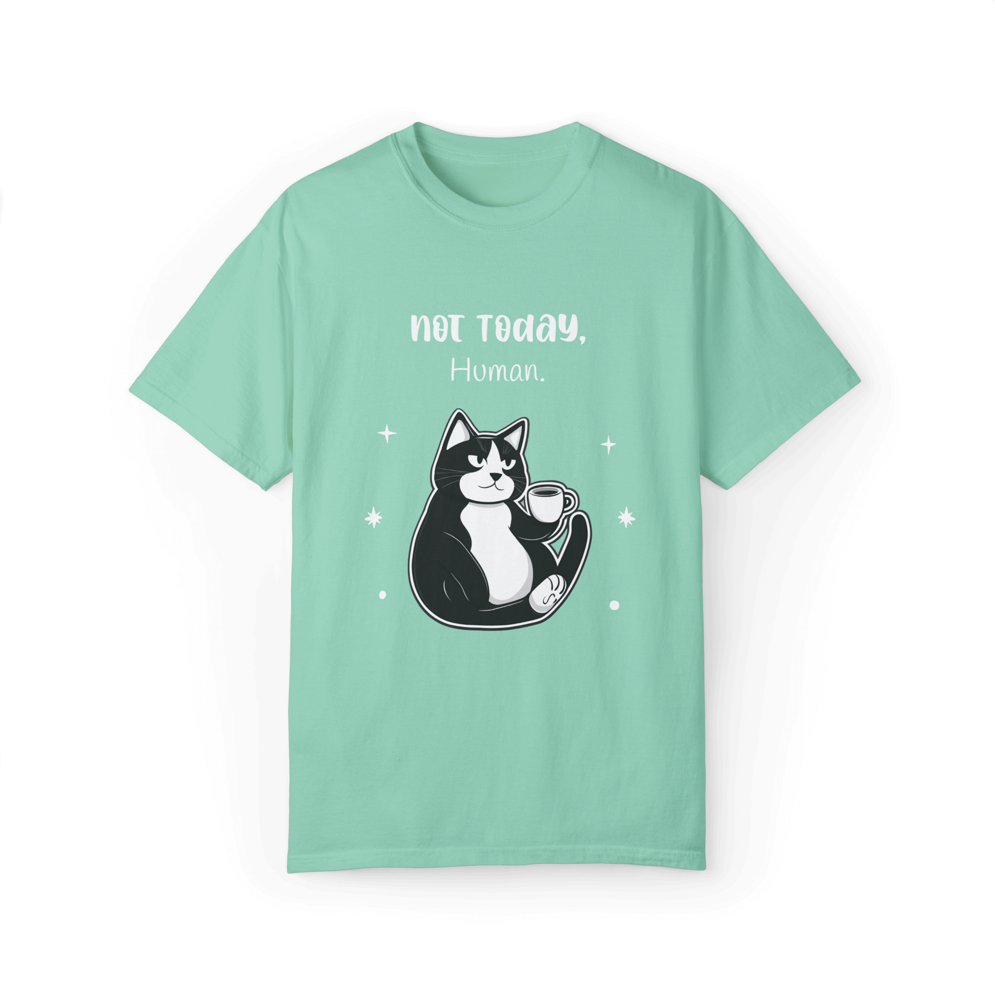 Not Today, Human T-shirt - Tuxedo Cat Attitude