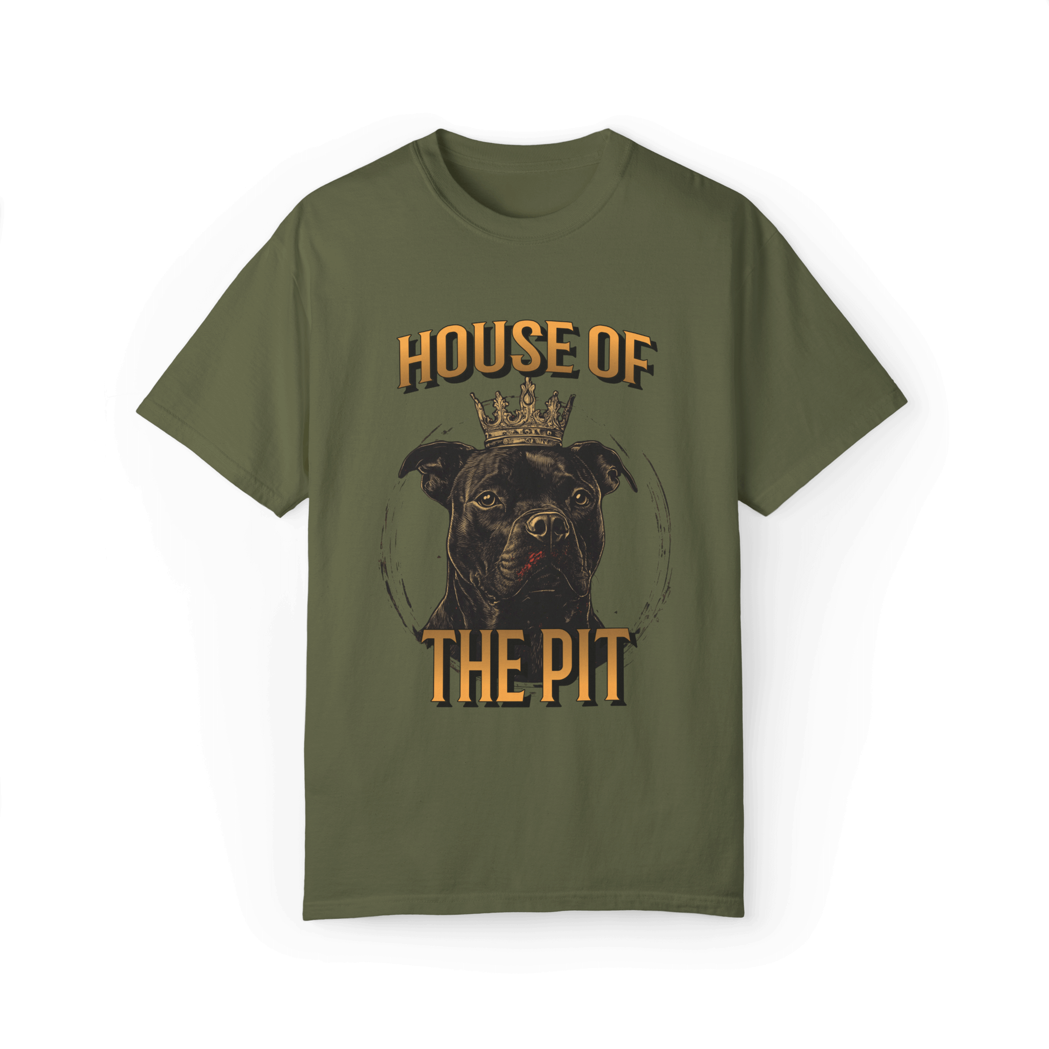 House of the Pit T-shirt - Regal Pit Bull Design