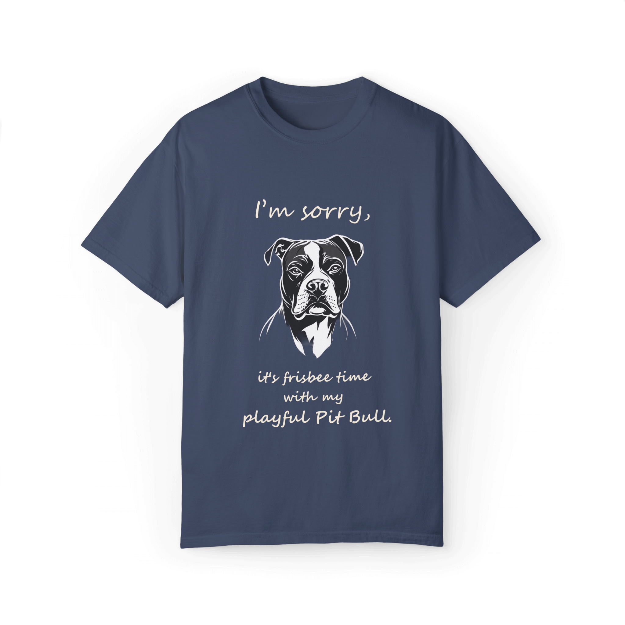 Playful Pit Bull T-shirt - Frisbee Time Fun