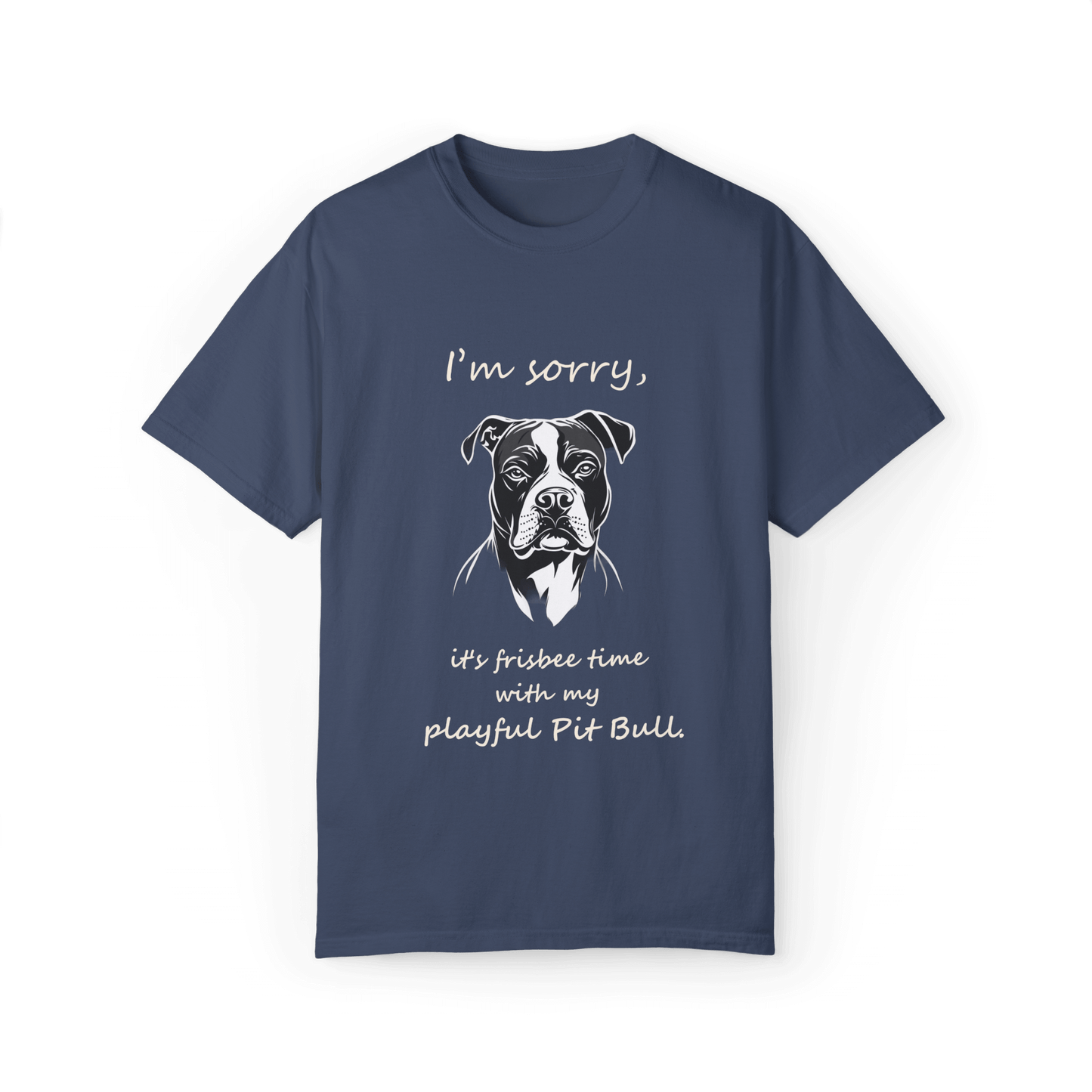 Playful Pit Bull T-shirt - Frisbee Time Fun