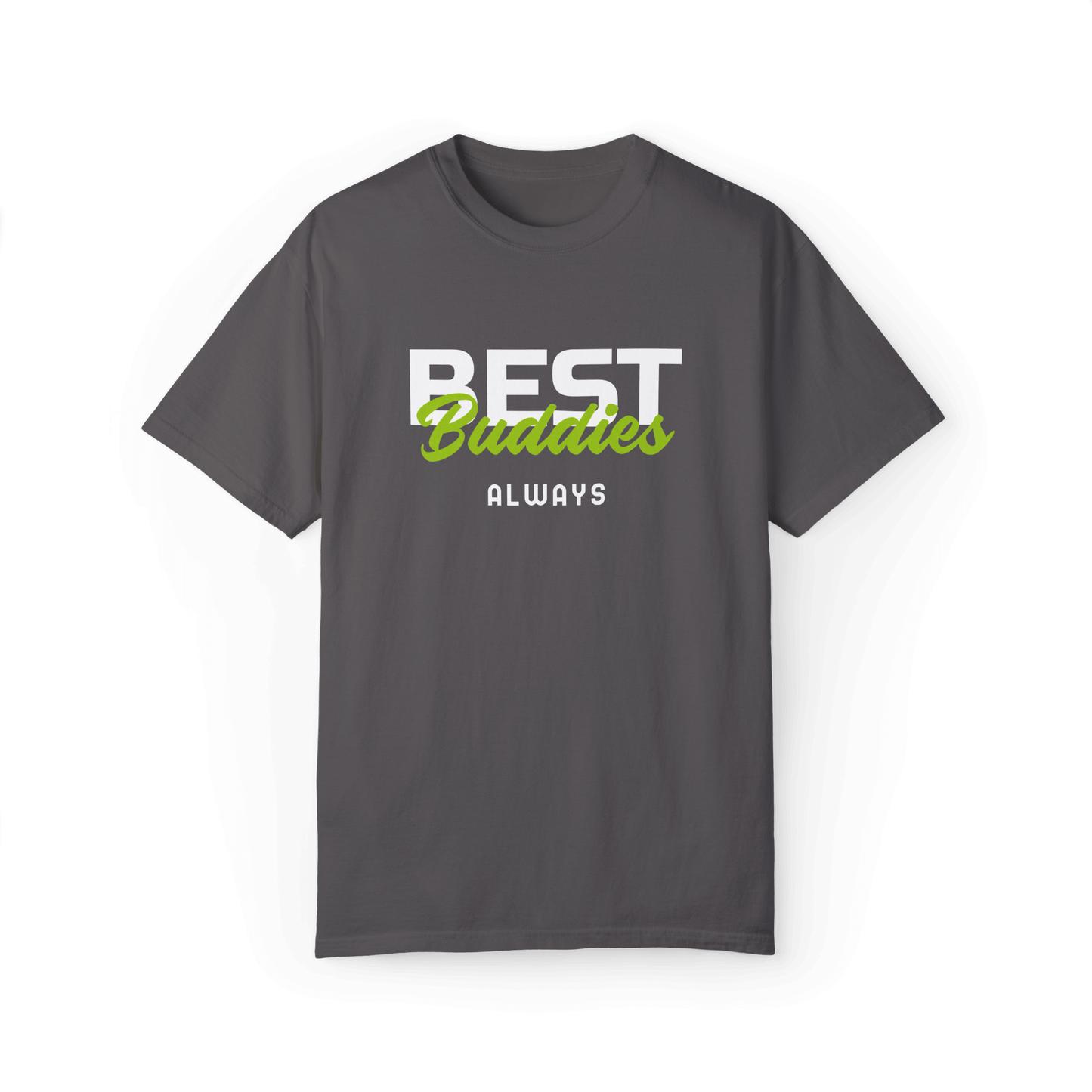 Gray T-shirt featuring the friendship-themed design with the text "BEST Buddies ALWAYS."