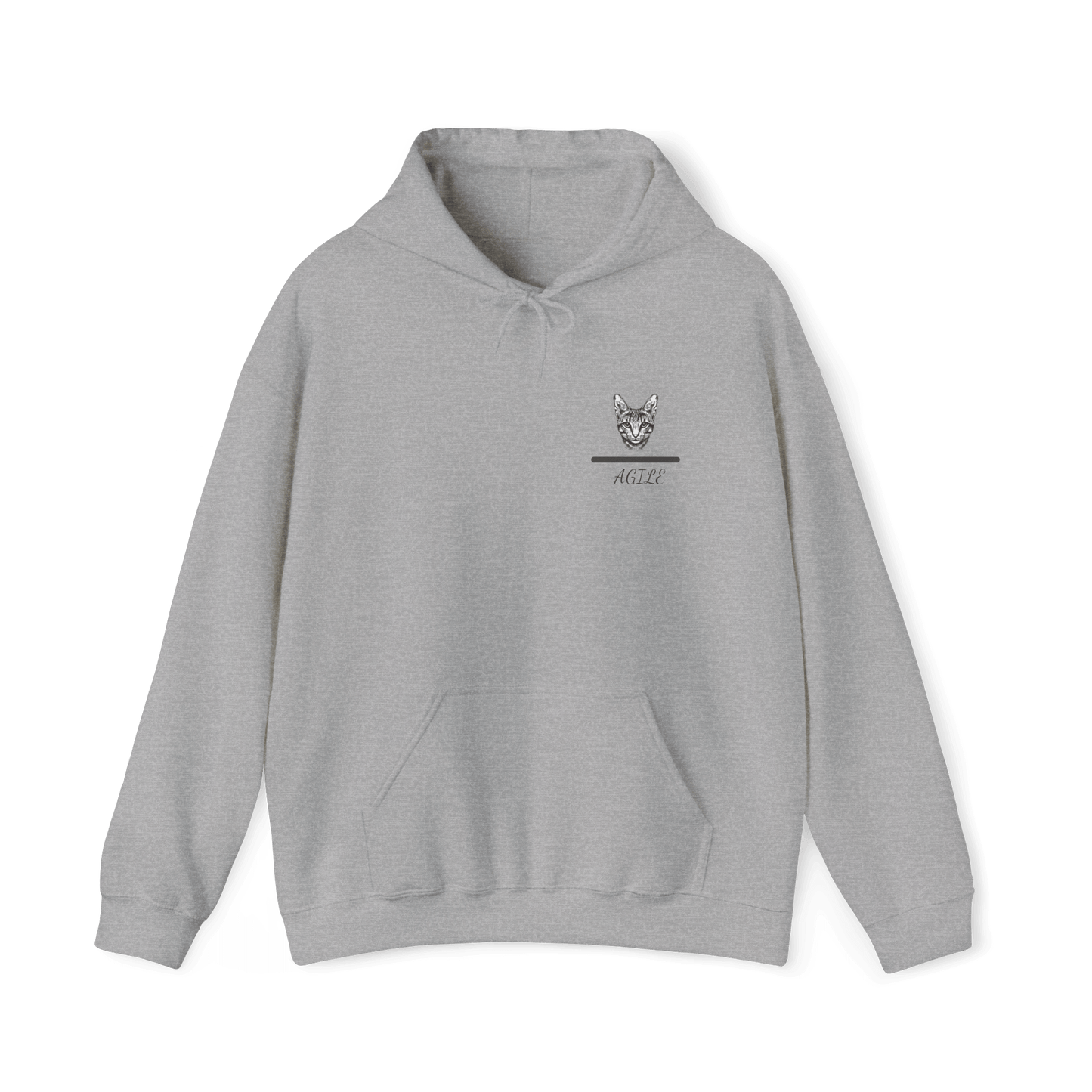 Agile Savannah Cat Hoodie - Elegant Minimalist Design