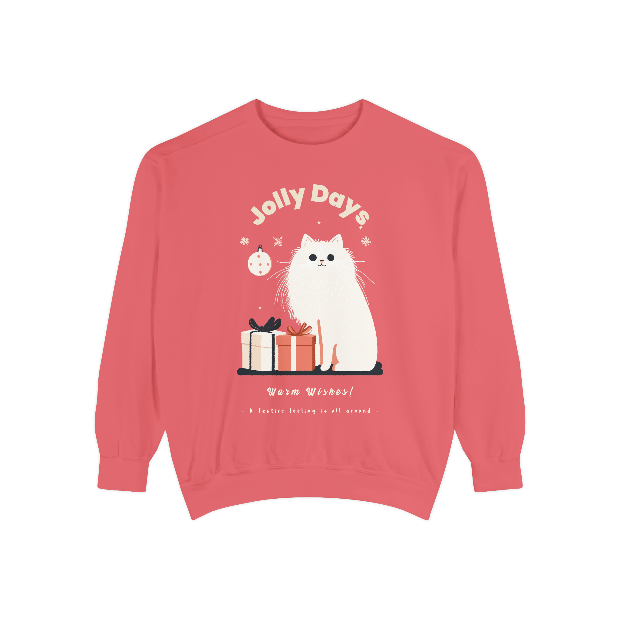 Pink Christmas-themed sweatshirt featuring the phrase 