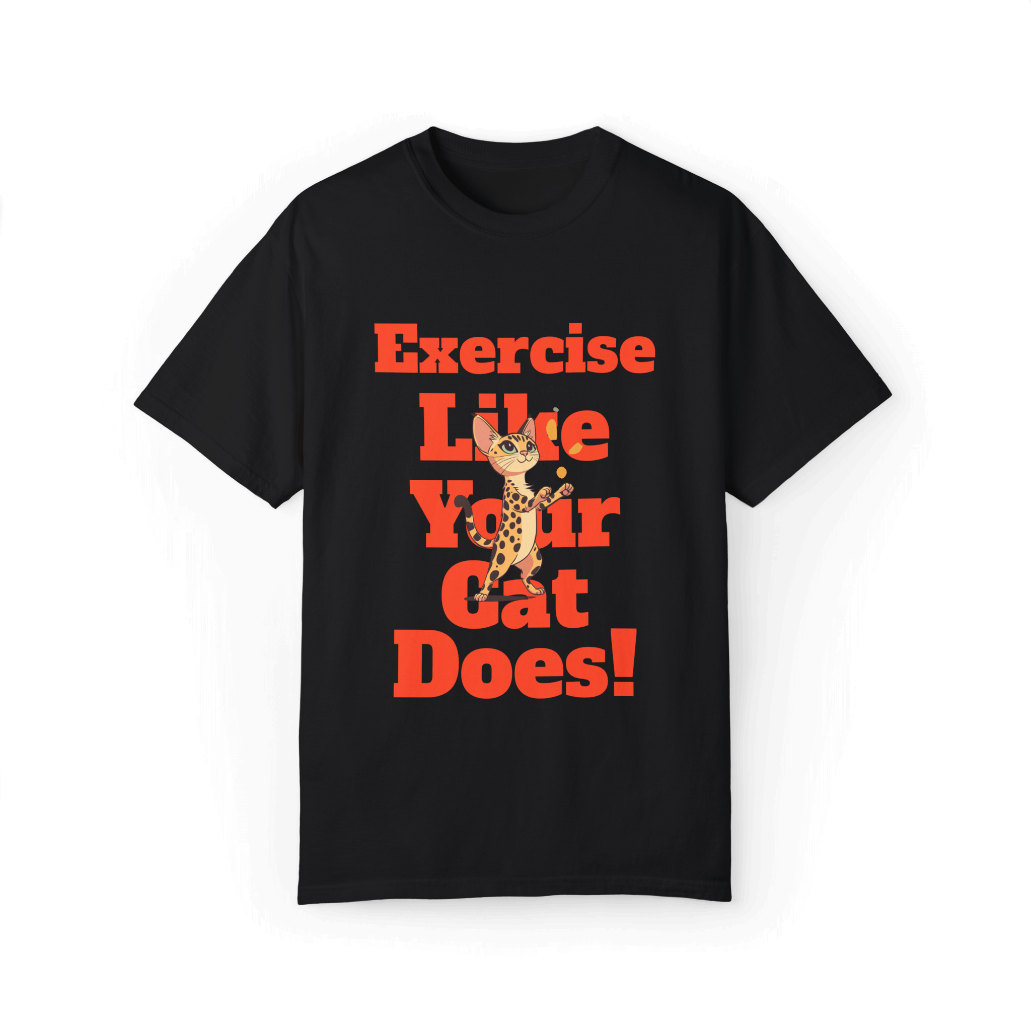 Active Savannah Cat T-shirt - Fun Workout Inspiration