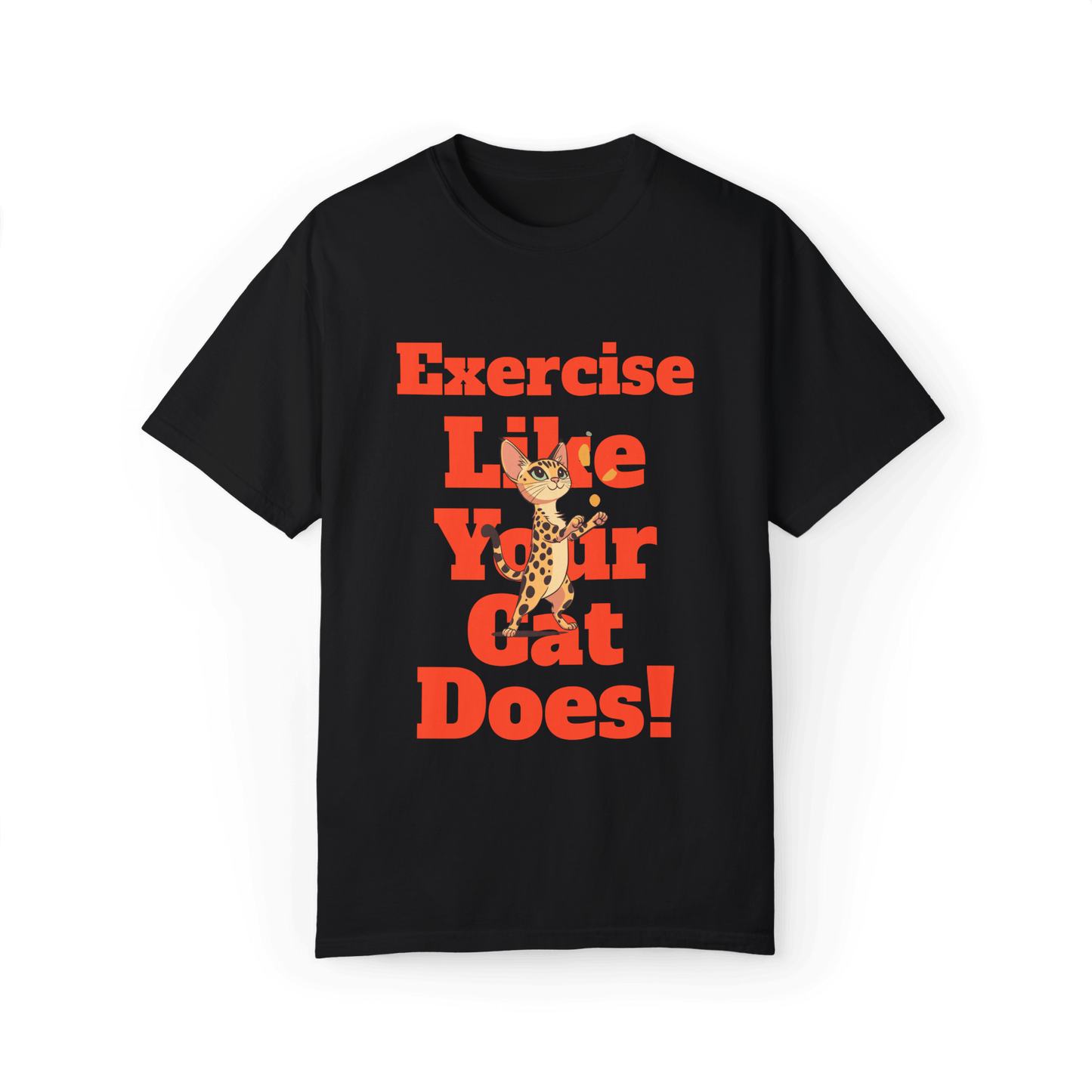 Active Savannah Cat T-shirt - Fun Workout Inspiration