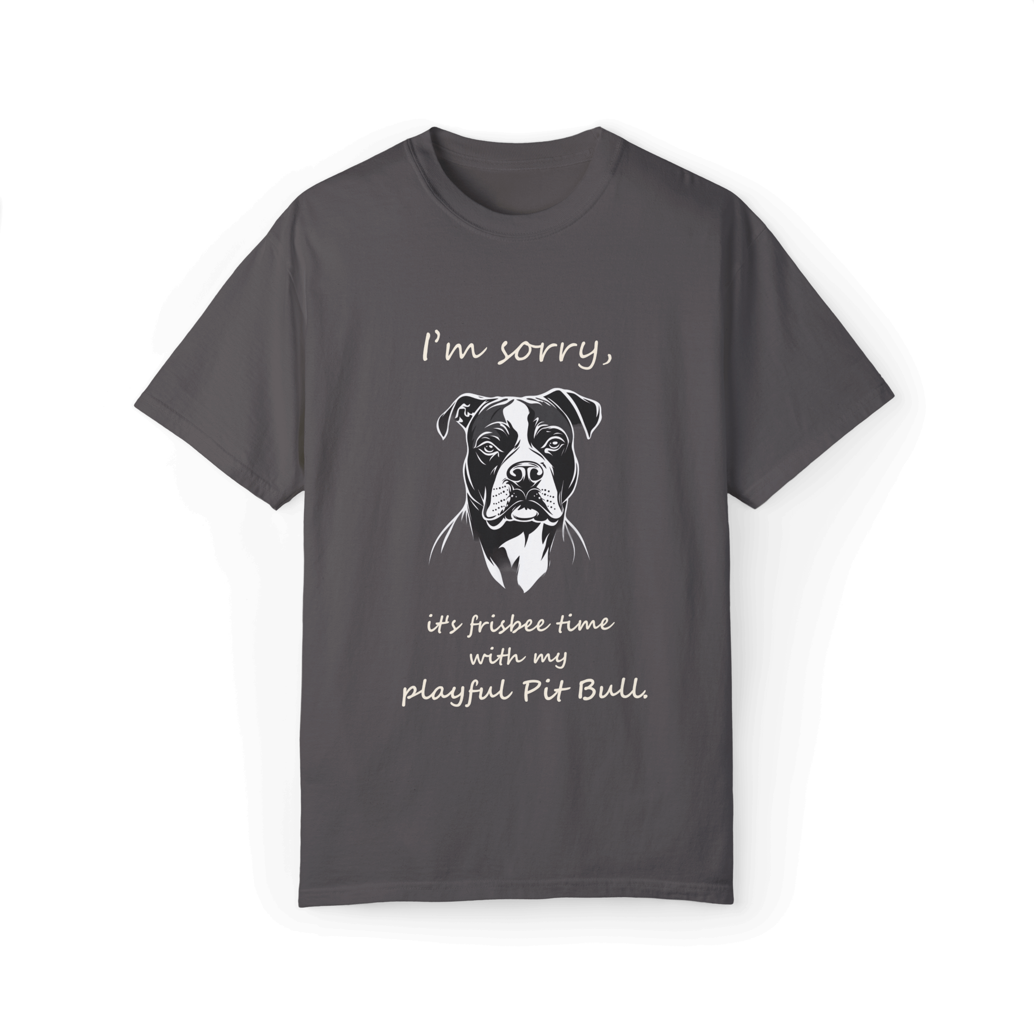 Playful Pit Bull T-shirt - Frisbee Time Fun