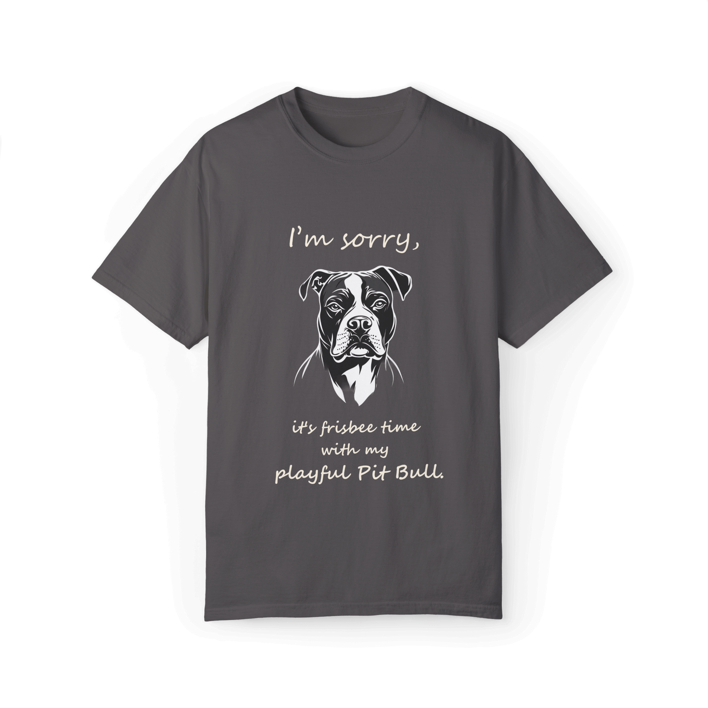 Playful Pit Bull T-shirt - Frisbee Time Fun