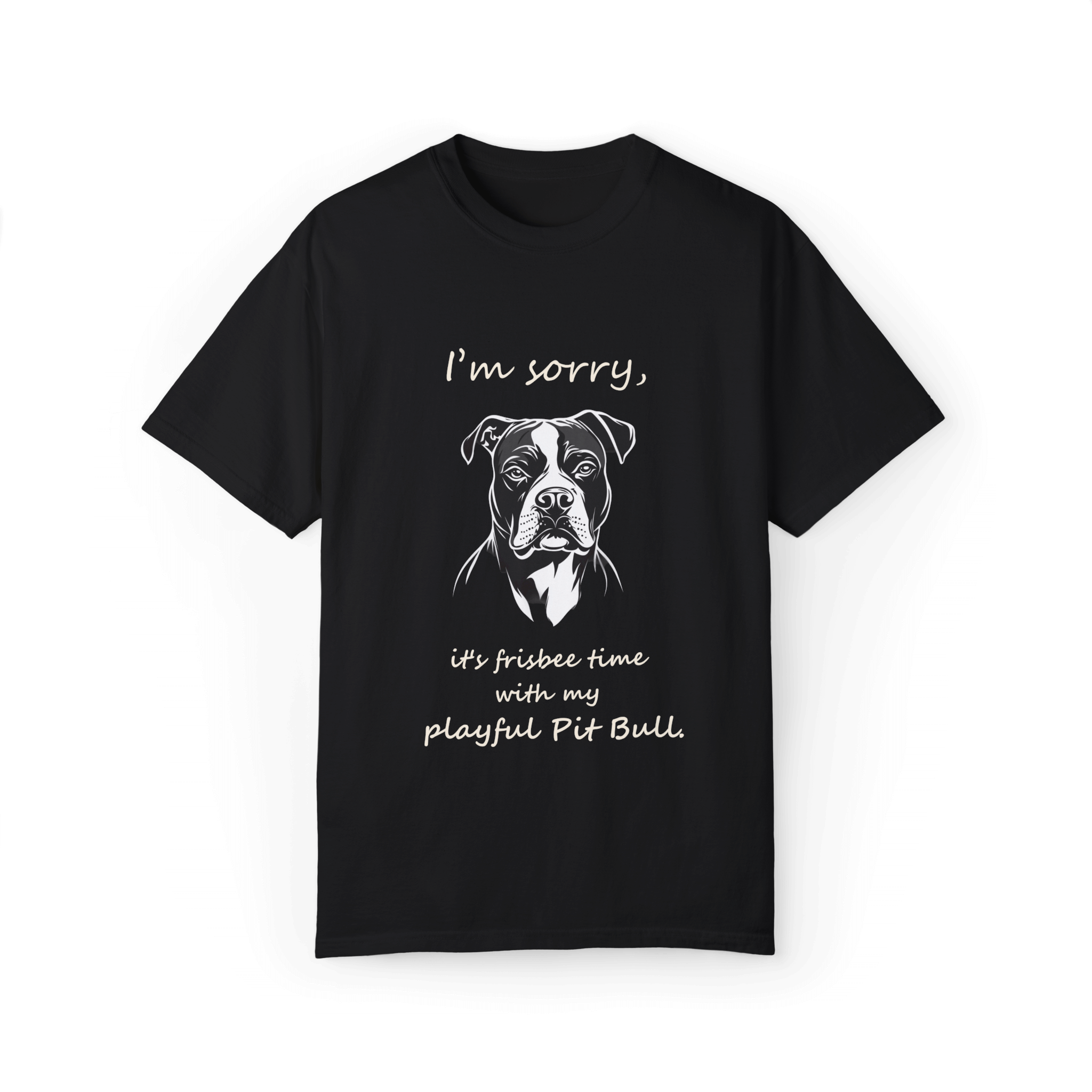 Playful Pit Bull T-shirt - Frisbee Time Fun