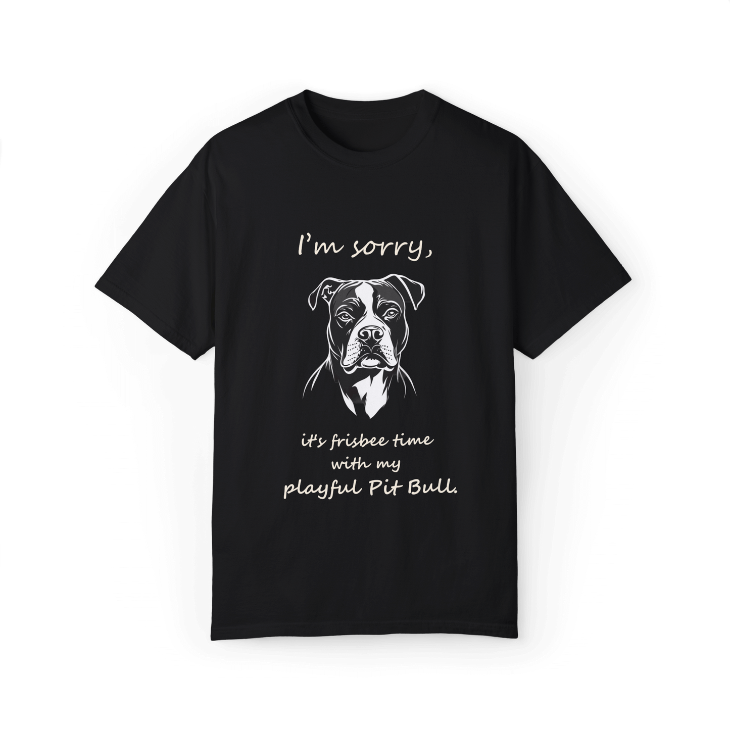 Playful Pit Bull T-shirt - Frisbee Time Fun