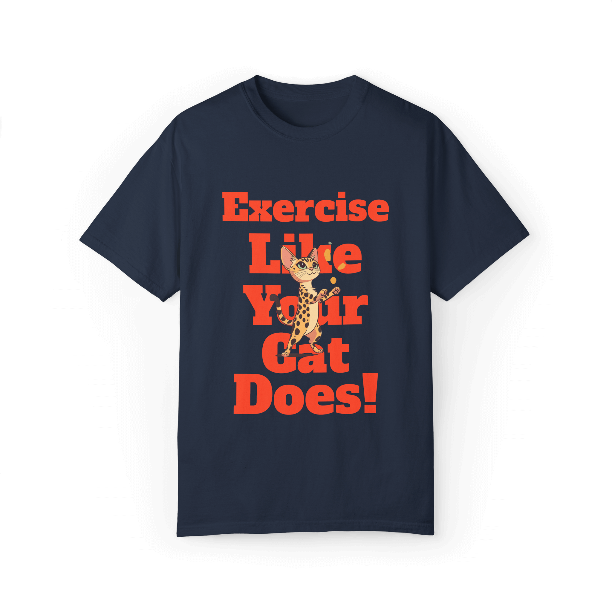 Active Savannah Cat T-shirt - Fun Workout Inspiration